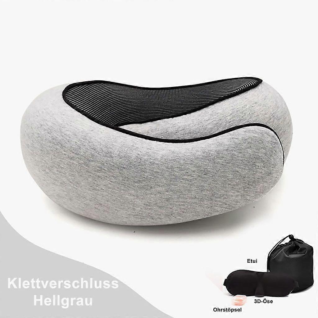 Neck Pillow Set, Travel Neck Pillow, Chin Support Pillow, Adjustable Surround Pillow for Sleeping, Light Gray