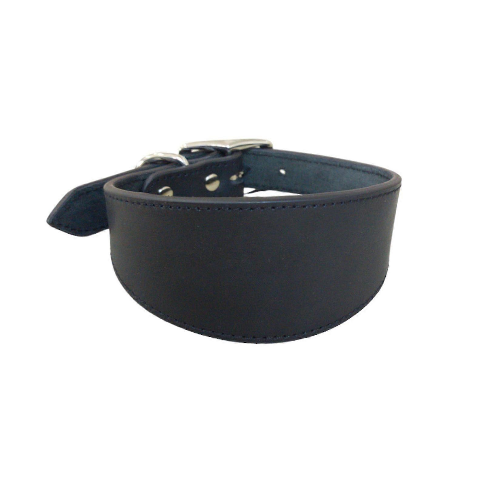 調節可能な犬用首輪耐久性のあるワイドカラーレザーネックカラー大型犬用ストラップイタリアングレイハウンドペット用品Lイエロー