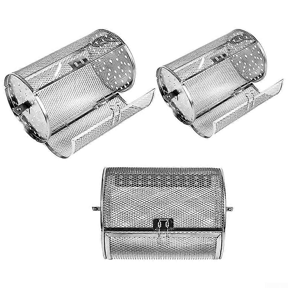 Practical Stainless Steel Grill Cage With Rotating Function, 14x14x25 cm