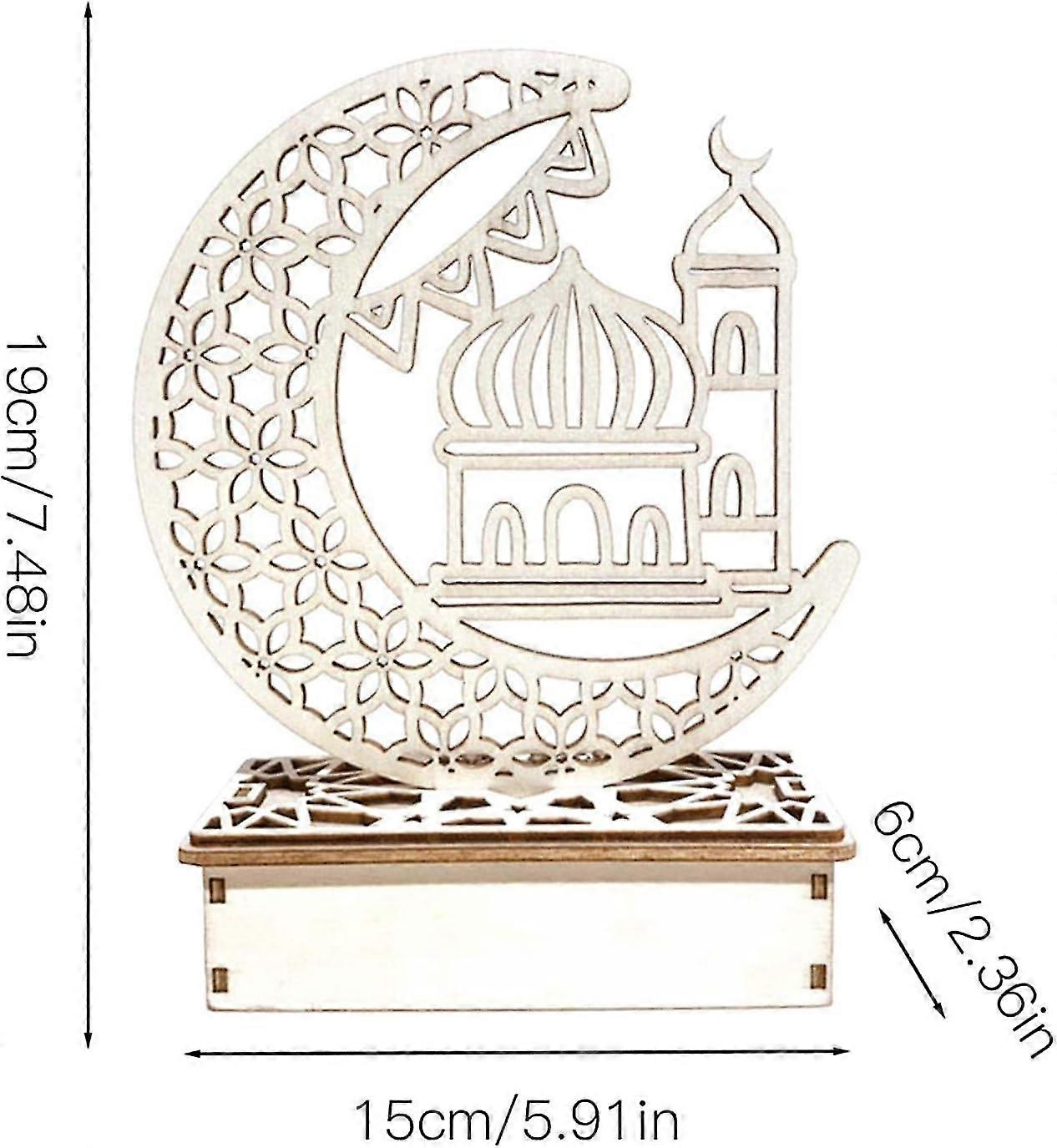 Dan Eid Mubarak Ornament LED Plate 15x6x19cm(D)