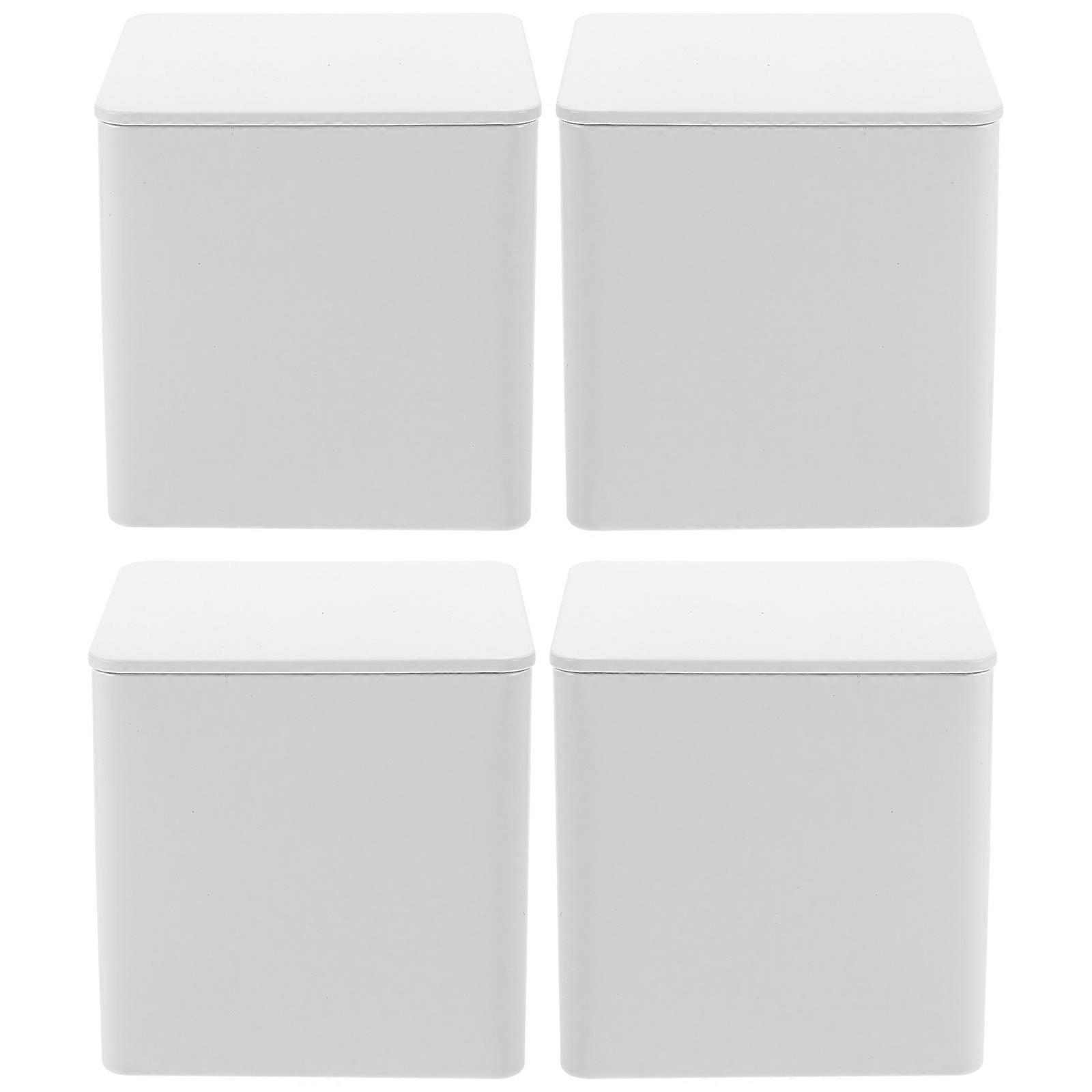 Airtight Formula Container Tinplate Boxes White Color For Household Users 4Pcs