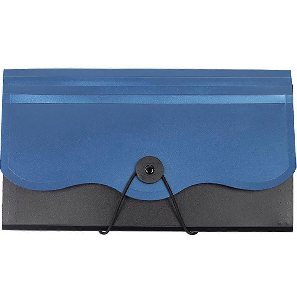 Accordion File Organizer Folder with Compartments, Blue PP Multi Layer Document Organizer for Receipts, Invoices, Bills, and Business Files, Portable