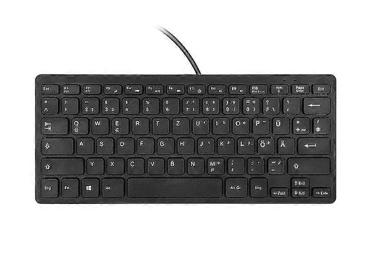 Wired Mini Keyboard USB Interface Desktop Computer Mute Ultra-Thin 78 Key German Small Language Keyboard