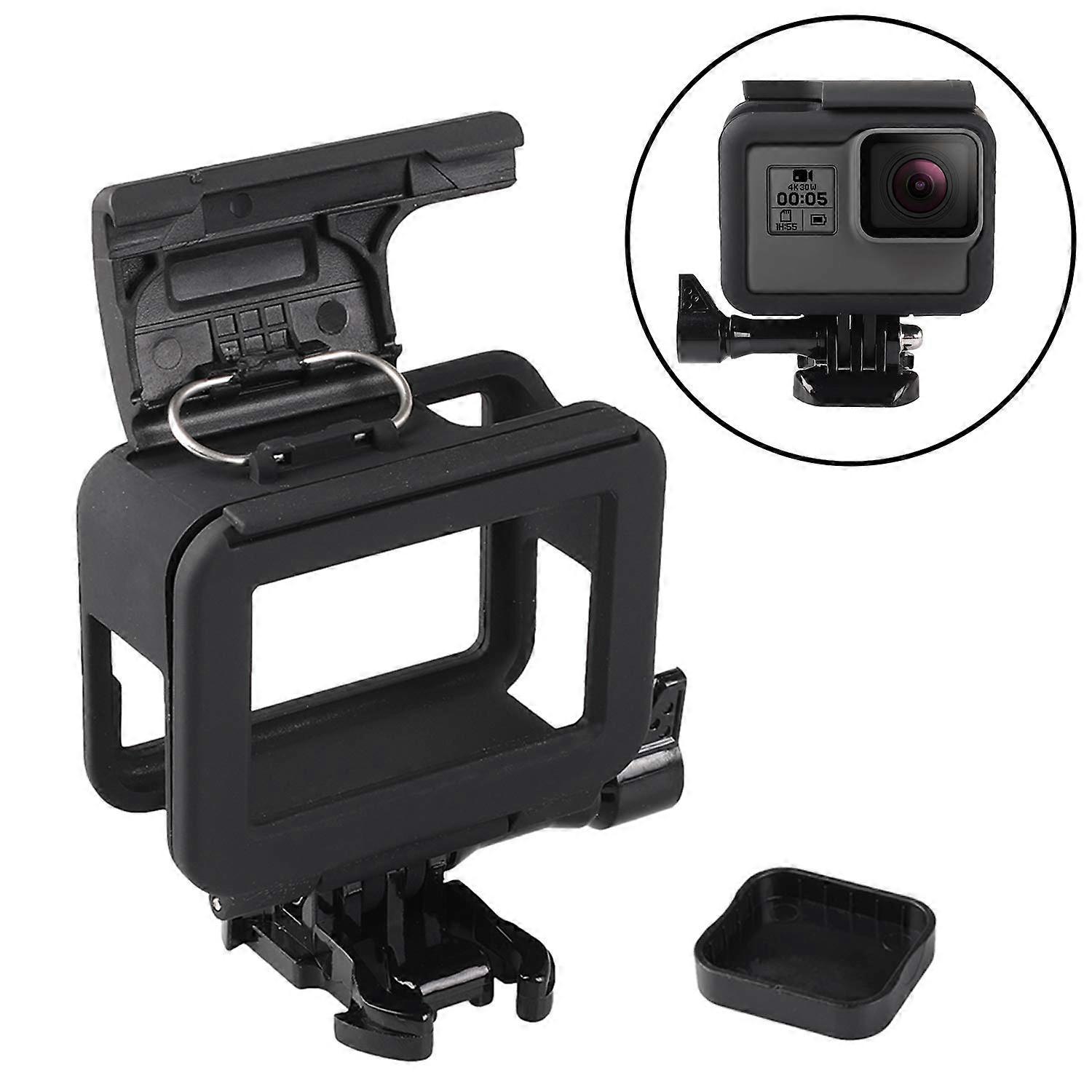 Black Frame Clear View Skeleton Housing Case for GoPro Hero 3+ and Hero 4 with Lens Protection