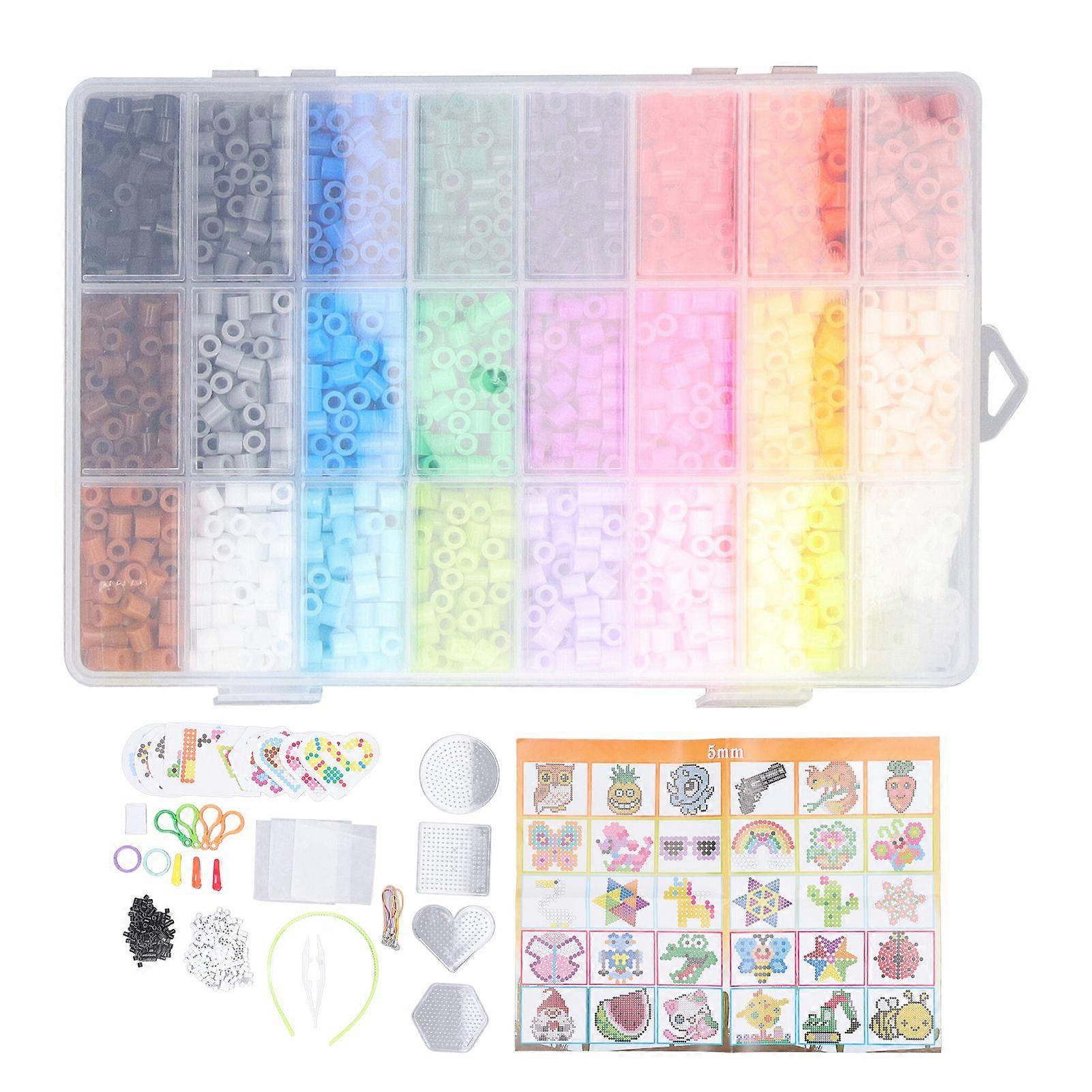 2025 Latest Model 5mm 6300pcs Fuse Beads Kit DIY 24 Colors Melting Beads Kit