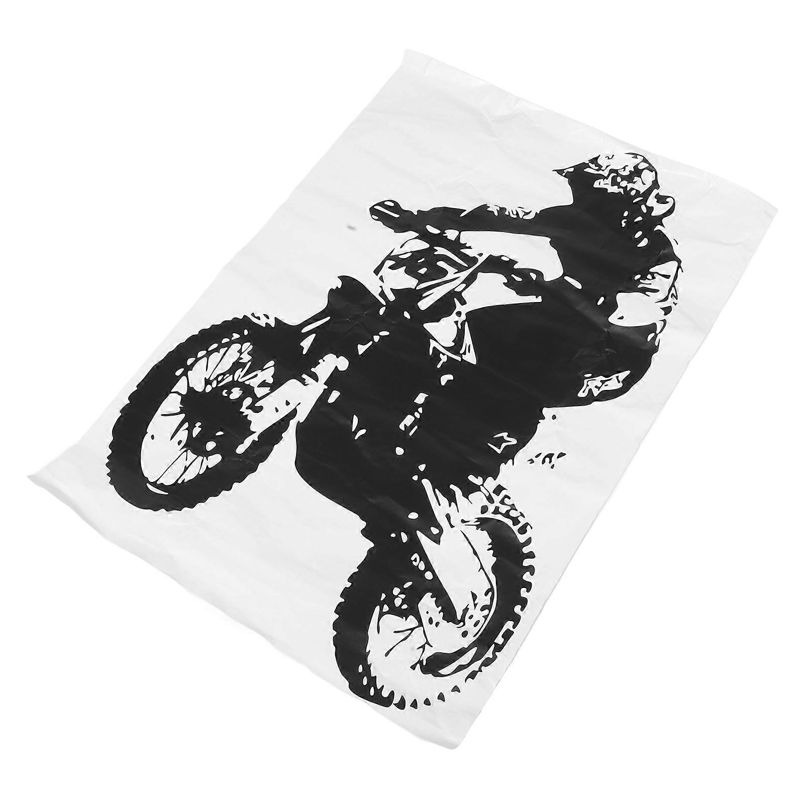 Wall Stickers Motorcycle Shape Removable Non-fading Black 75x57cm 1Pc