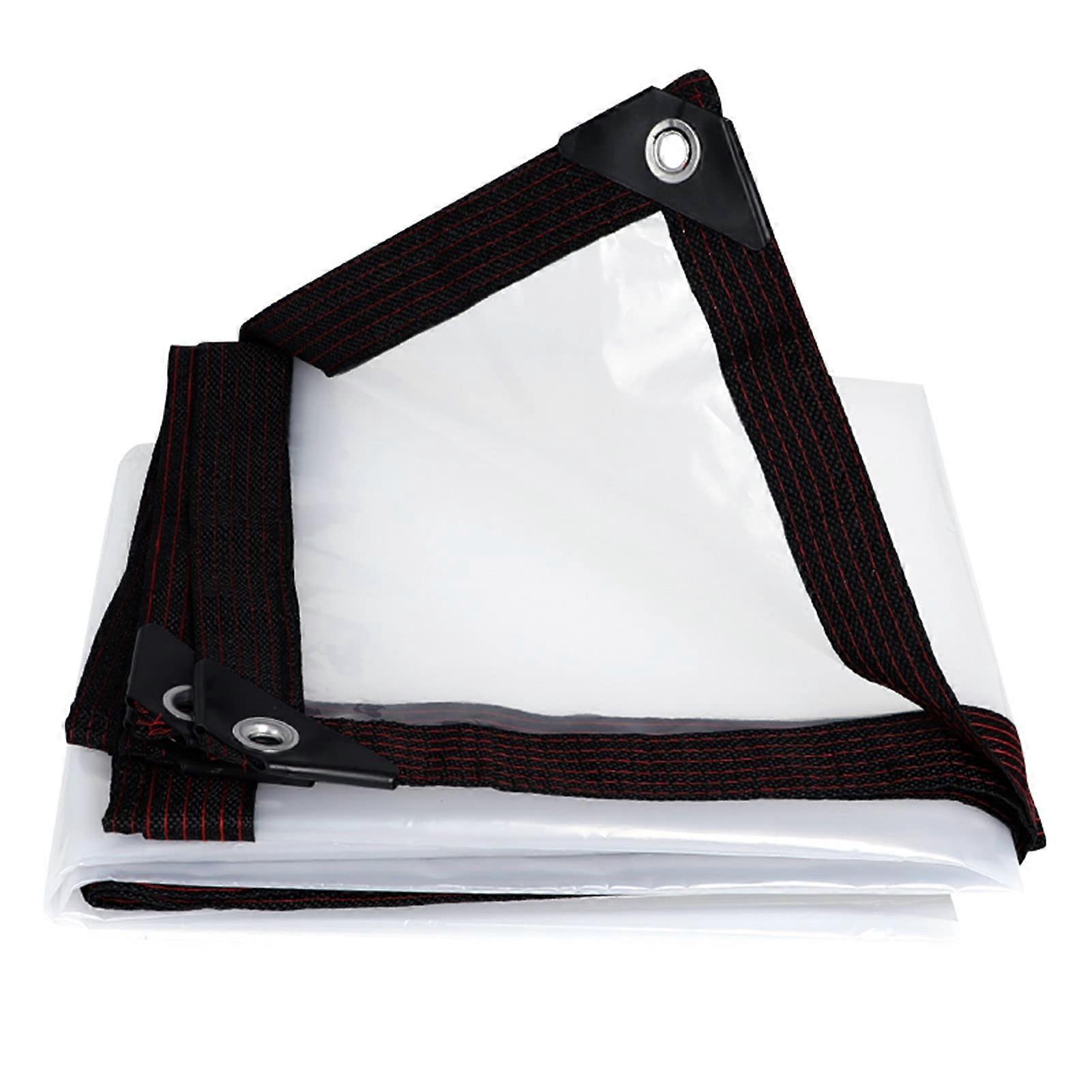 Waterproof Transparent Tarpaulin, 160 g/m PVC Clear with Eyelets, Foldable, Durable 3x10m