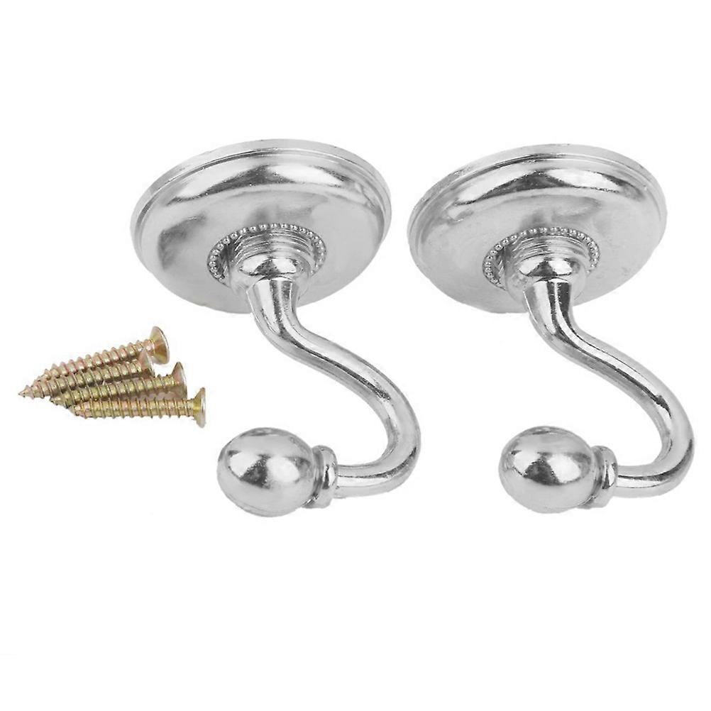 Vintage Style Silver Alloy Curtain Holdbacks & Wall Hooks Set of 2 – Decorative Coat & Hat Hangers with Mounting Screws and Anchors