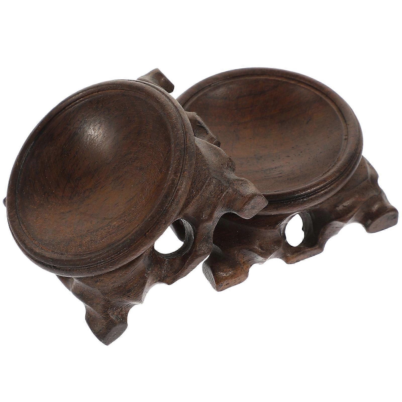 Display Stand for Crystal Balls 2pcs Decorative Sphere Holder, Natural Wood Base, Vintage Design for Home Decor & Relaxing Atmosphere