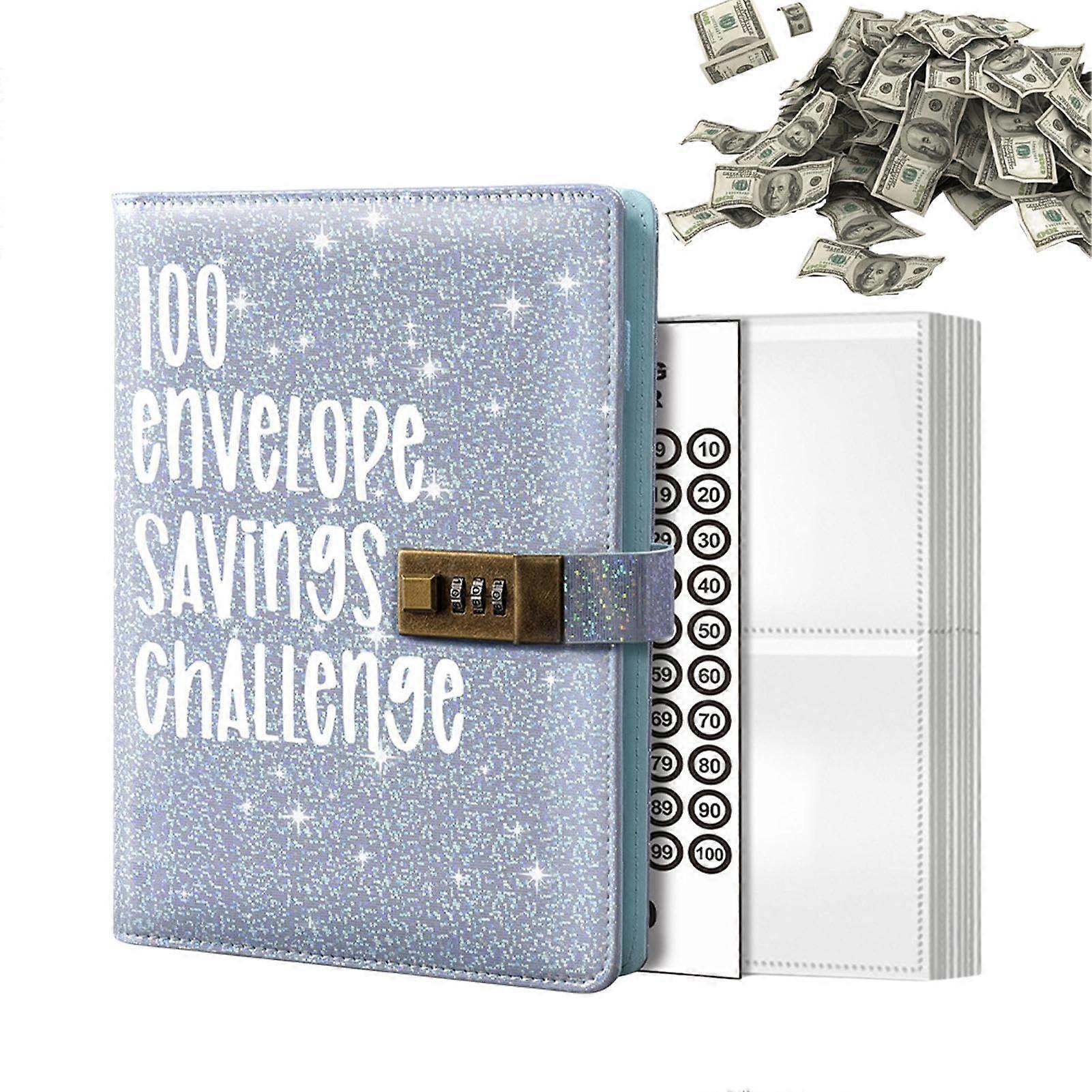 100 Envelope Saving Challenge A6 Binder Notebook Set PU Leather Money Organiser Budget Planner Financial Planner Cash Folder