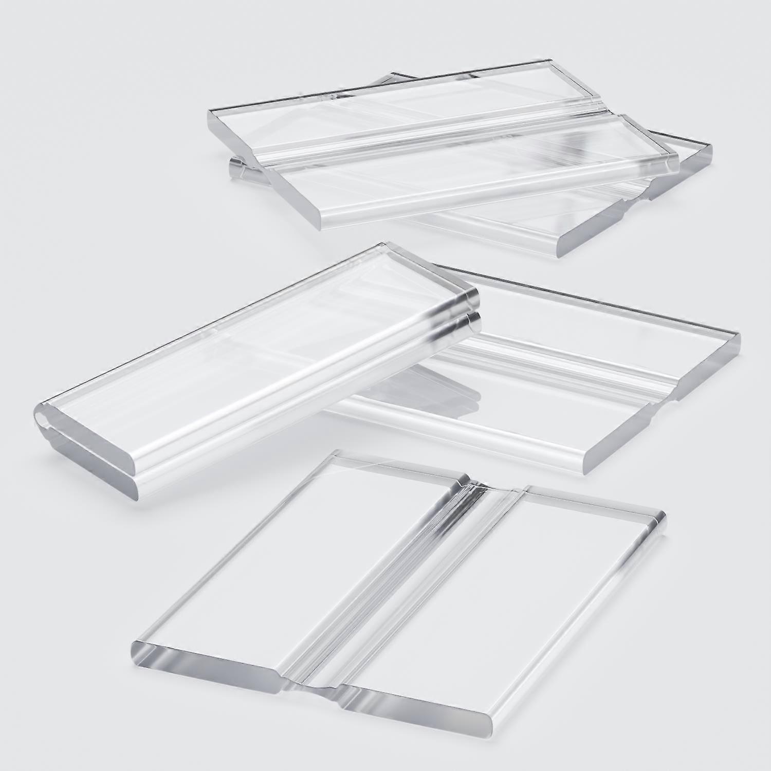 5x Clear, Flexible Acrylic Hinges, 50mm. Low Profile, Living Flex Hinge