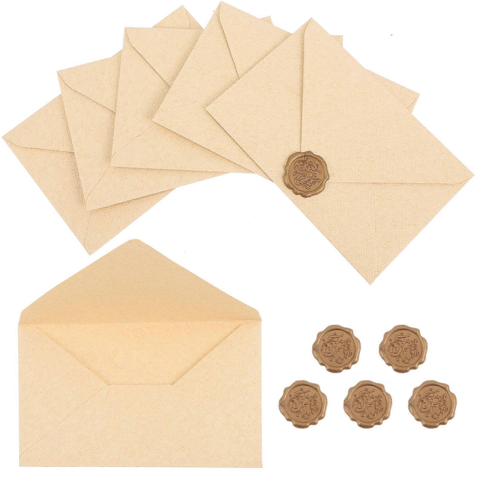 Vintage Envelopes for Letters Retro Style Envelopes Tiny 6 Sets Ivory Rectangular Secrecy