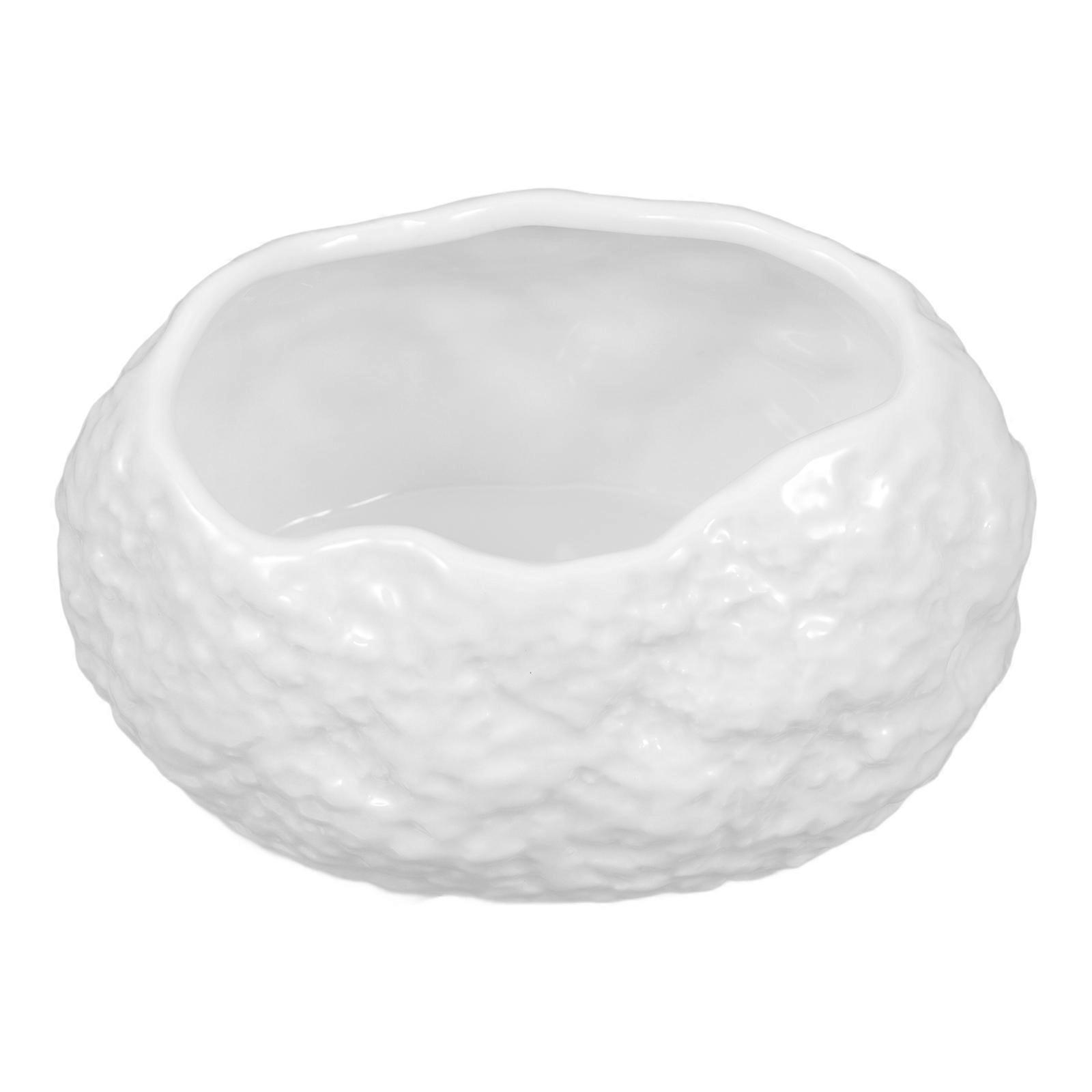 Unique Ceramic Dessert Bowl with Rock Pattern, Food Container for Fruit, Noodles and Dips, Ideal for Home, Weddings and Parties
