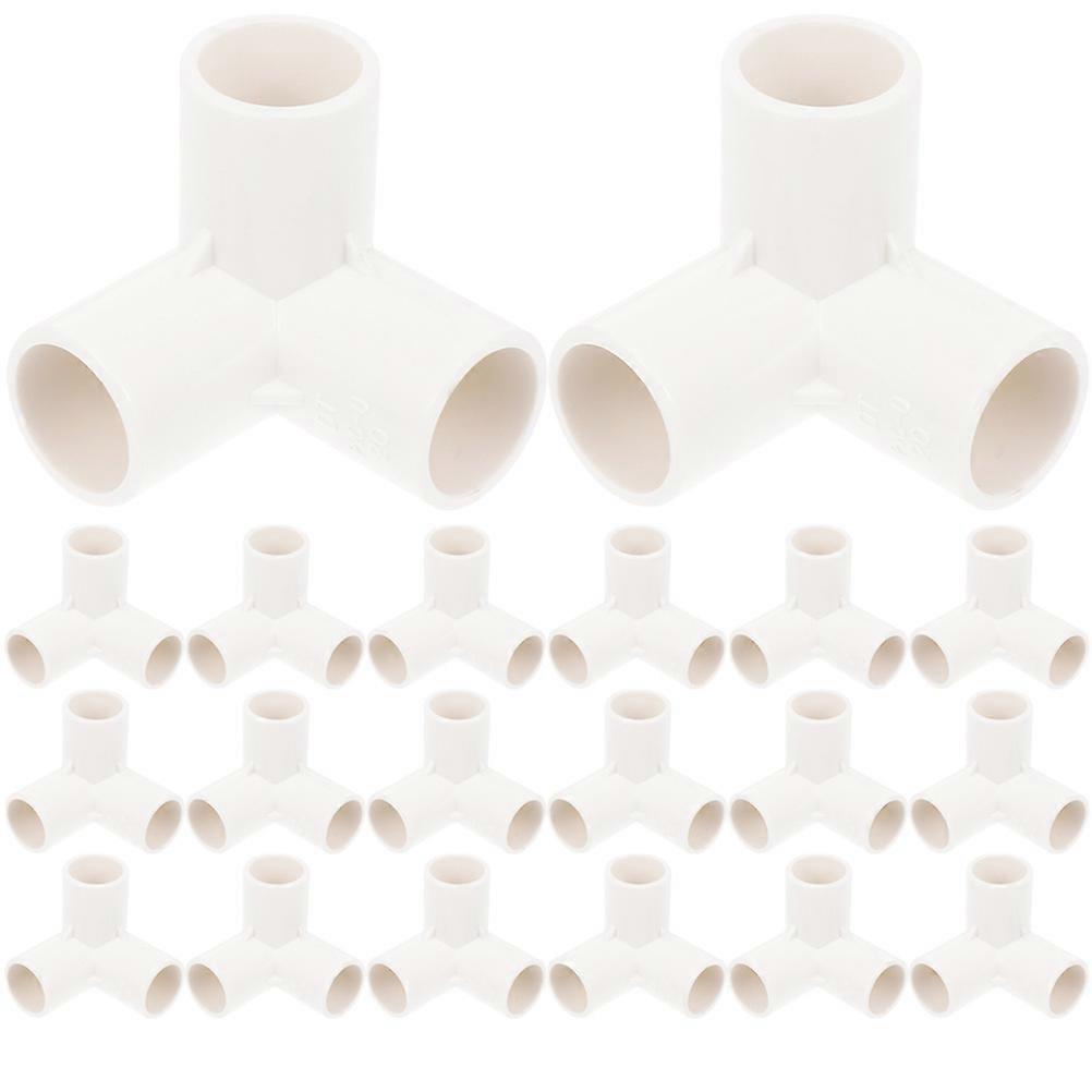 20pcs White PVC Elbow Connector for Connecting Water Pipes with Smooth Surface DN15/20mm