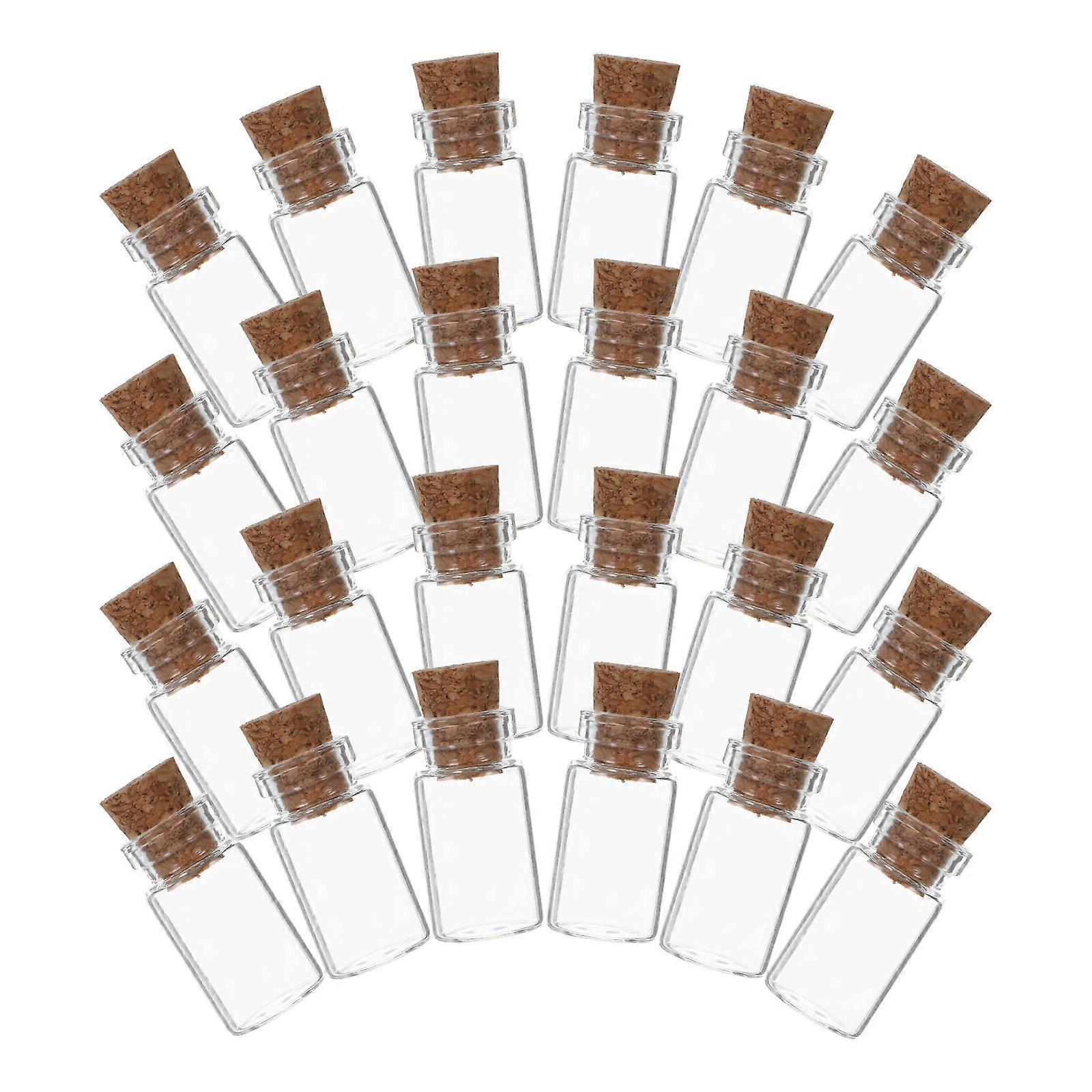 24 Pcs Small Glass Bottles with Cork Lids for Home Use Mini Wishing Bottles with Cork Stopper