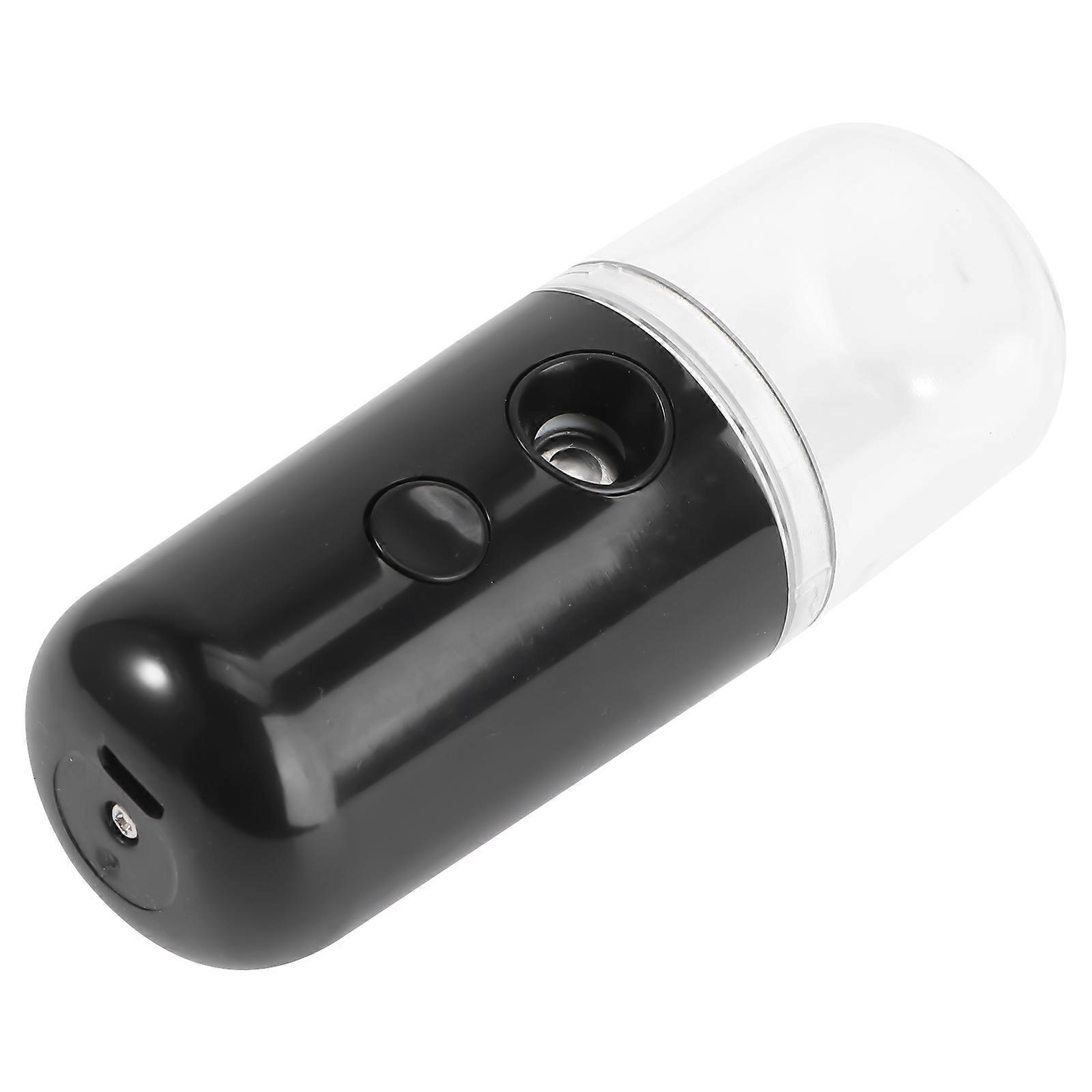 Hand Held Humidifier Nano Spray Moisturize Skin Portable For Home Use Black 1Pc