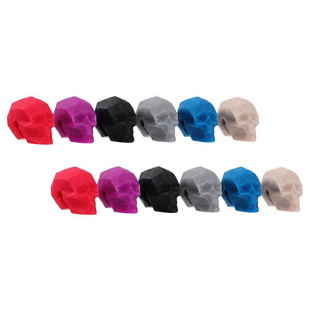 Glass Marker Pens Portable Styling Wine Glass Markers Assorted Color 2.50X2.00X1.50CM Silica Gel Identify Wine Glasses Party Accessories 12Pcs