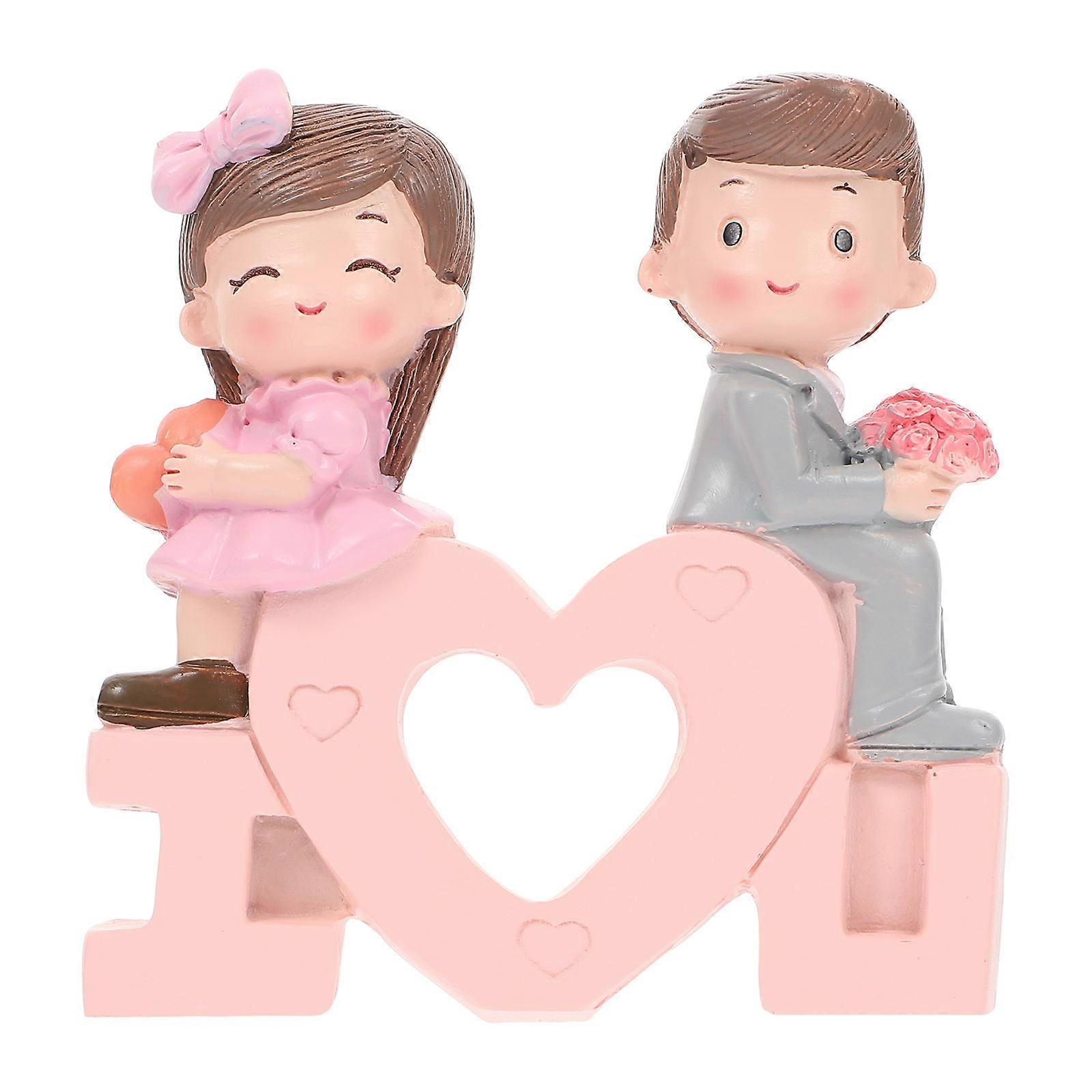 1pc Valentine's Day Gift Cute Couple Figurine Desk Decoration Holiday Present
