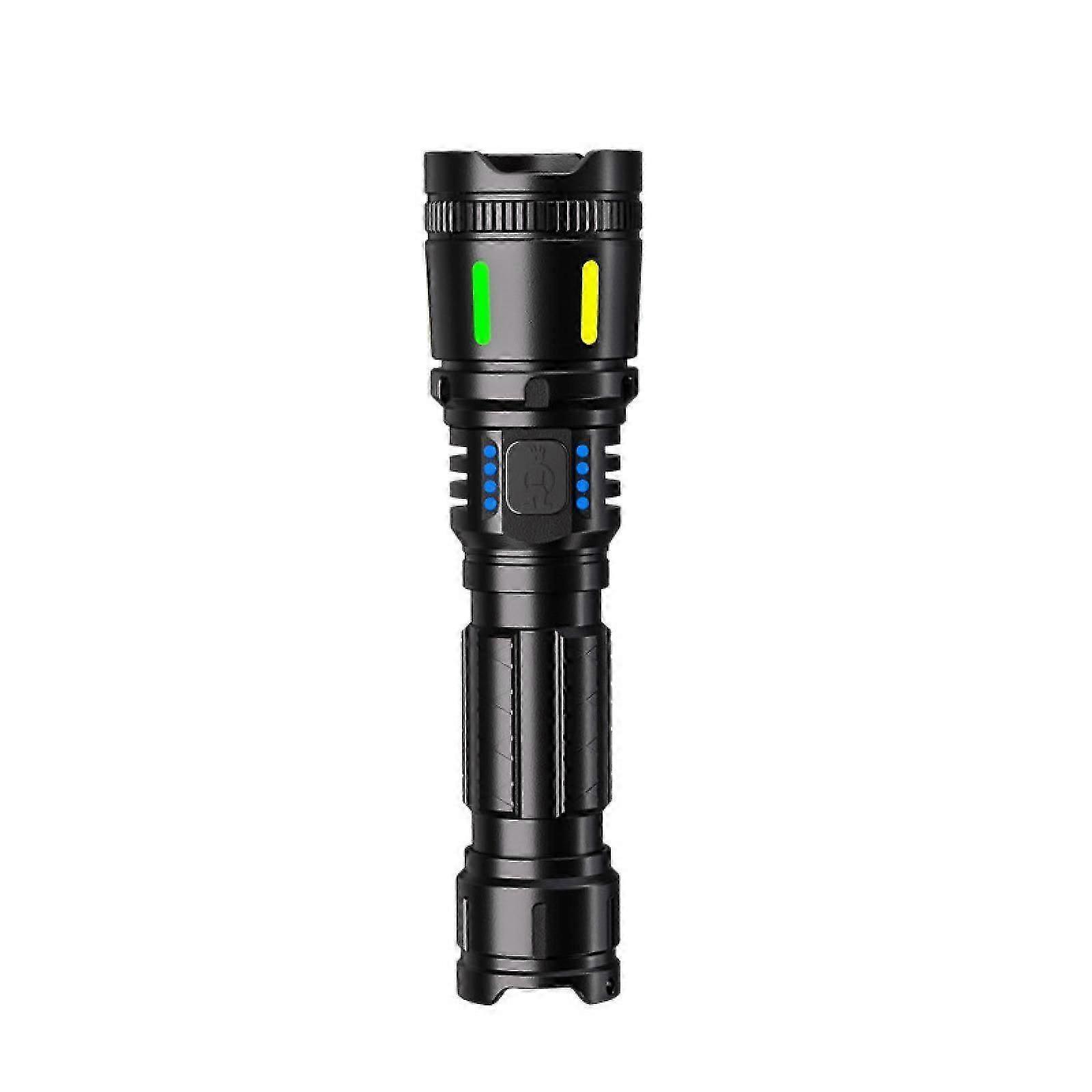Rechargeable long-lasting large-capacity flashlight 5 modes adjustable LED mode, waterproof and emergency light mode is suitable for emergency, hiking