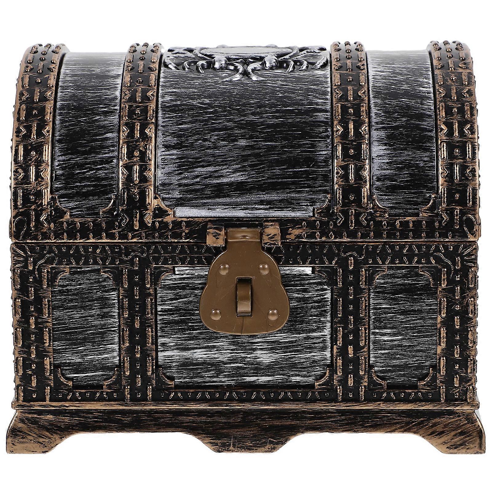Retro Jewelry Box for Storage Use with Detailed Workmanship and Antique Appearance Multi Plastic