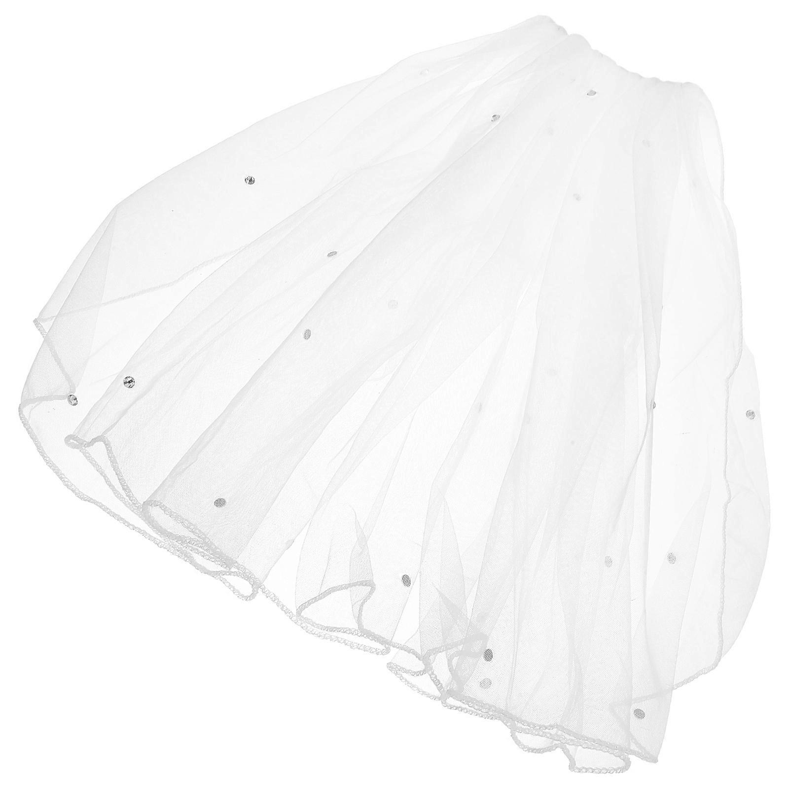 White Gauze Bridal Veil for Bachelorette Party Decoration Lightweight with Comb 0.5m