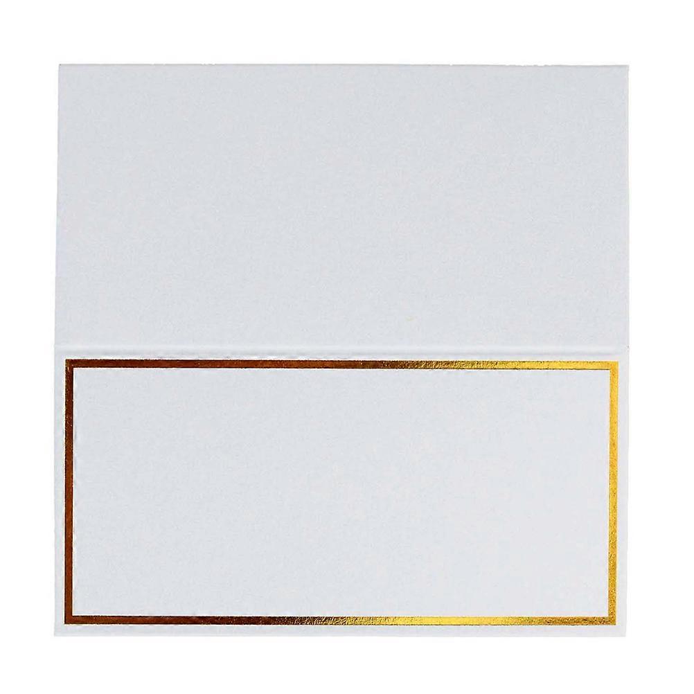 50PCS Simple Elegant Place Cards for Wedding Blank Table Name Cards with Gilt on White Multi Color