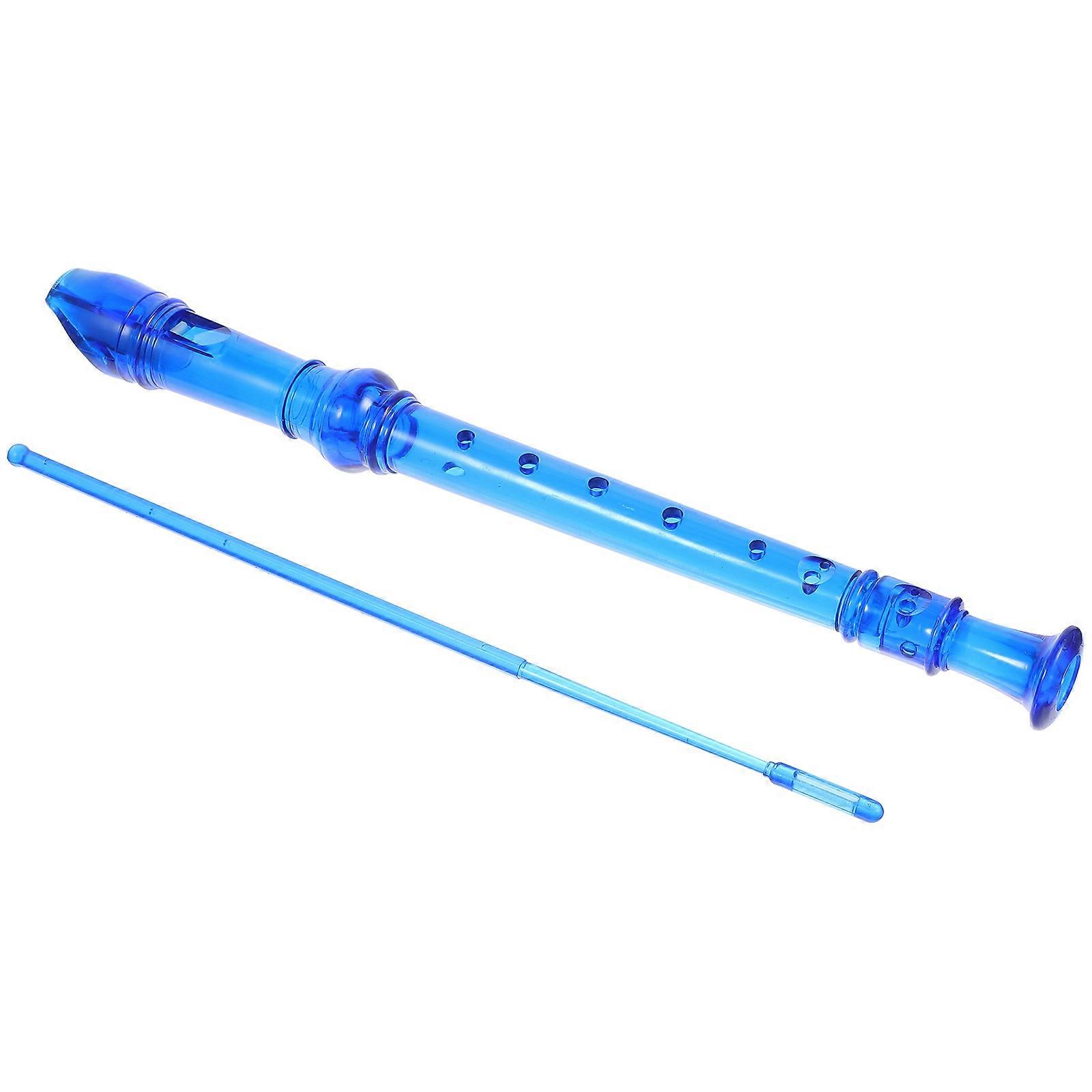 Kid Instrument Soprano Recorder Music Instrument Learning Tool For Kids Blue 3x3x32cm ABS Material 1Pcs