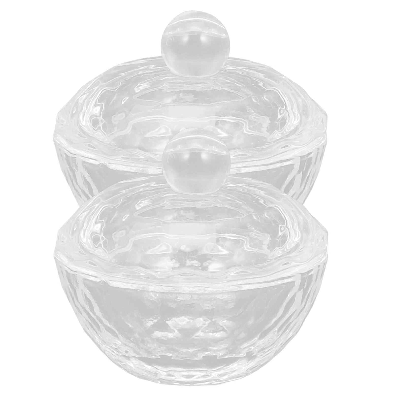 Nail Art Cup Acrylic Crystal Cups for Mixing 2Pcs Clear Transparent Cups