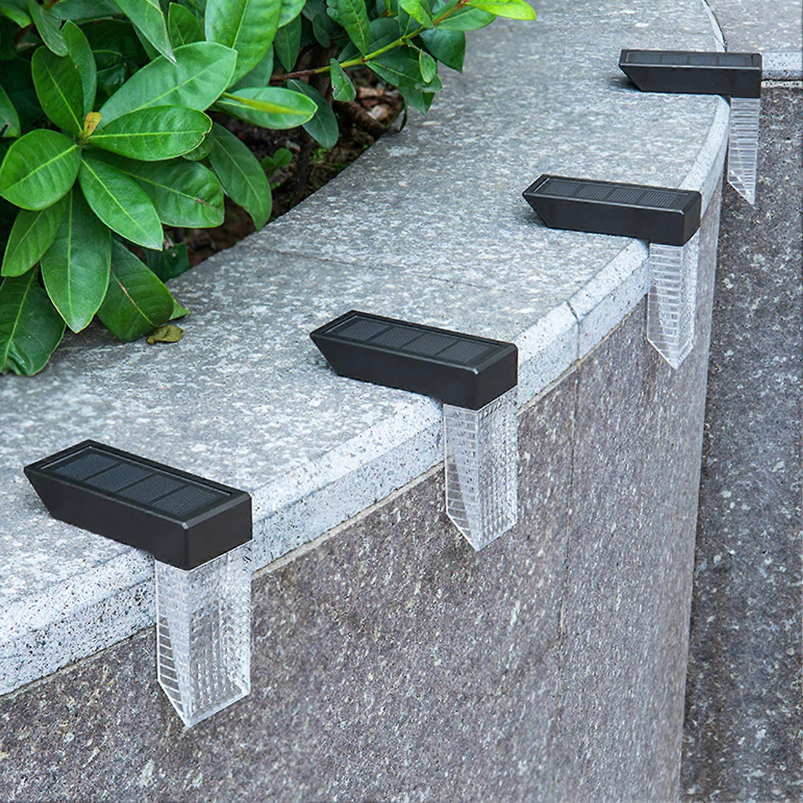 LED Solar Step Light L Shape Warm RGB Color Temperature IP65 Waterproof Solar Deck Light 