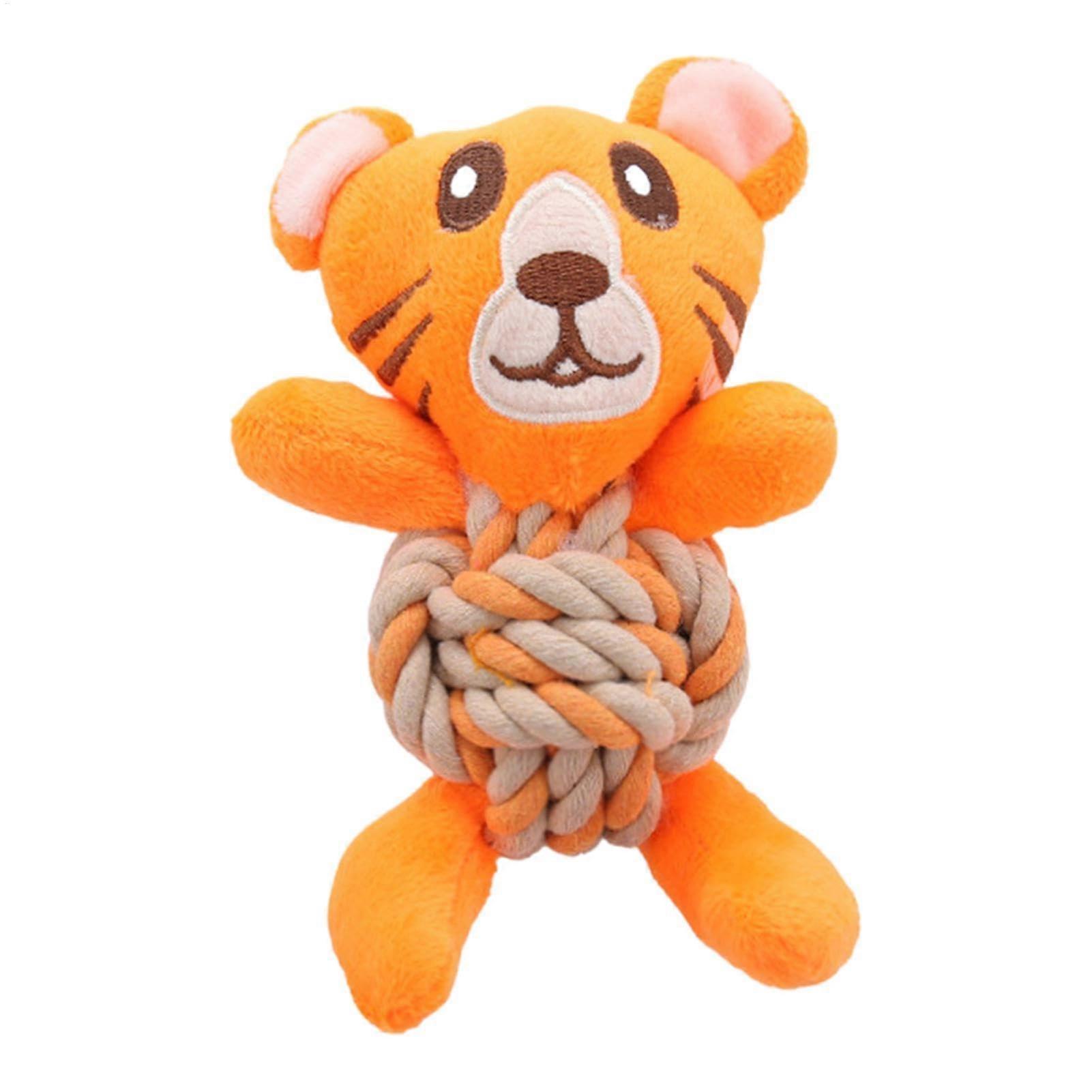 Squeaky dog toy, cotton rope, squeaky chew, pet supplies, easy to clean, durable, 15 x 11 cm, for small, medium, and large breeds, aggressive chewers