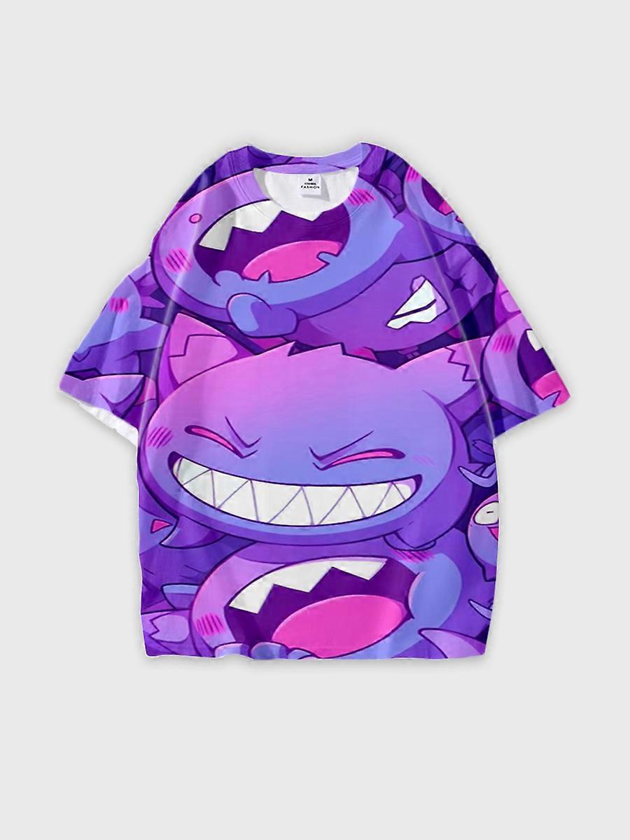 T-shirt round neck Cartoon Pattern loose short sleeve B2119