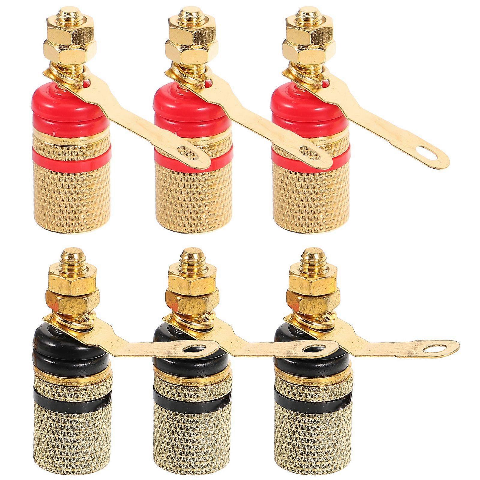 6pcs Speaker Binding Post Banana Jack Amplifier Loudspeaker Banana Jack Socket