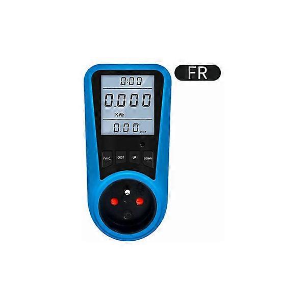 Digital electricity meter EU plug AC Voltmeter Energy Tester Blue