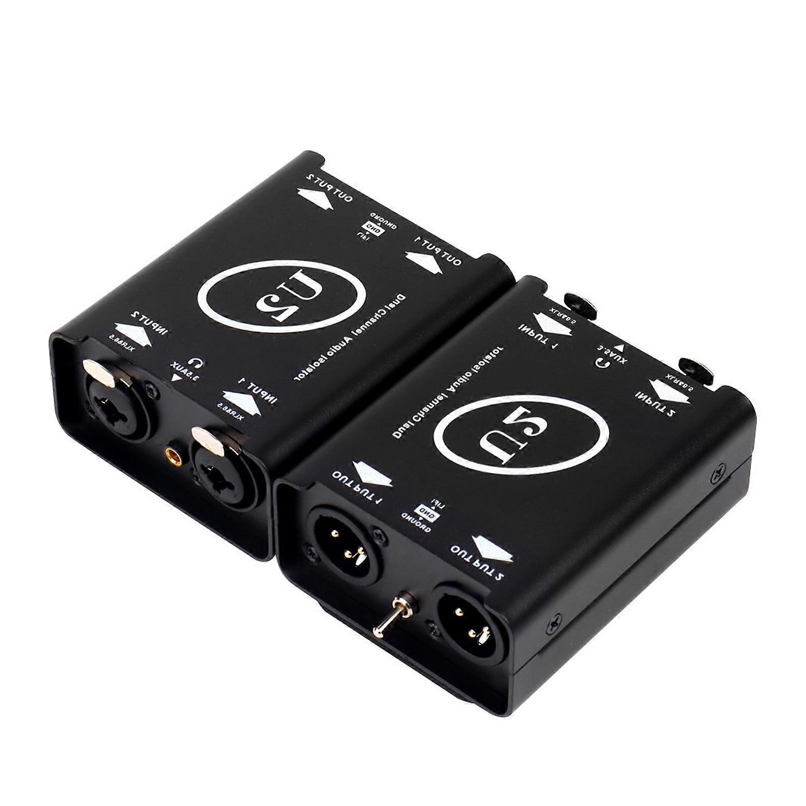 2 Channel Passive Elimination Ground Noise Isolation Amplifier Sound Mix Distribution 3.5mm Ground Noise Isolator Multicolor