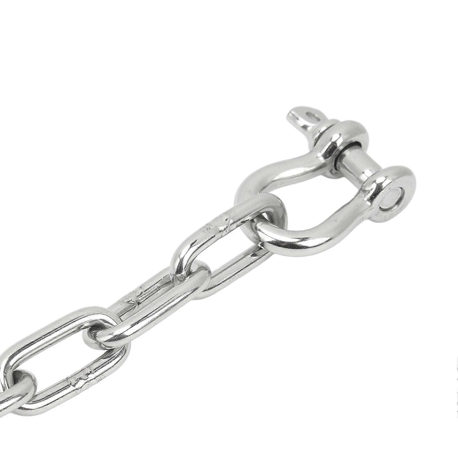 6.6ft Anchor Lead Chain Marine 316 Stainless Steel Central Ring Anchor Chain with Double 5/16in Shackle Link Ends for Ship Yachts