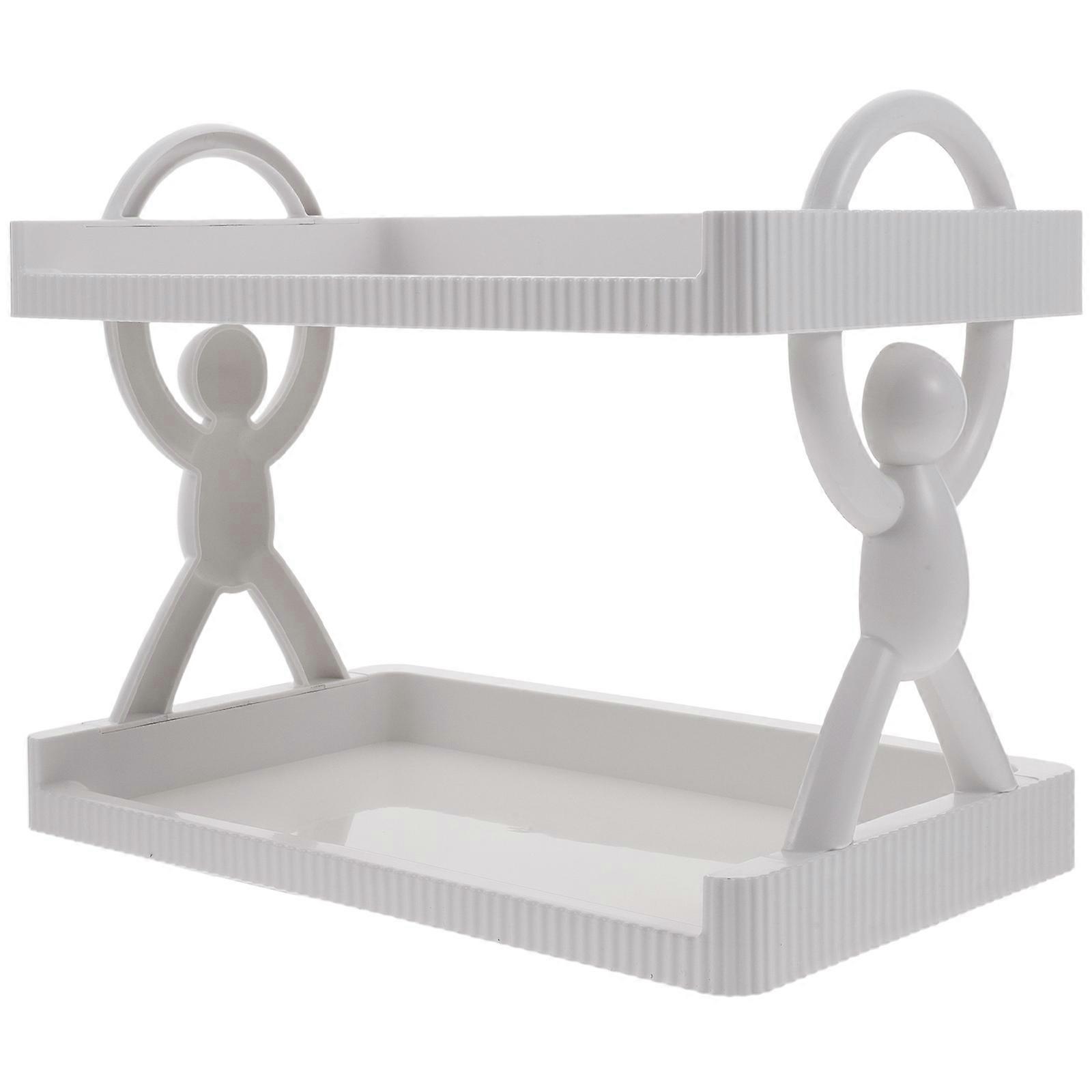Wall Hanging Organizer Multi-Layer Storage Rack For Office Use Modern Design White Color 1Set