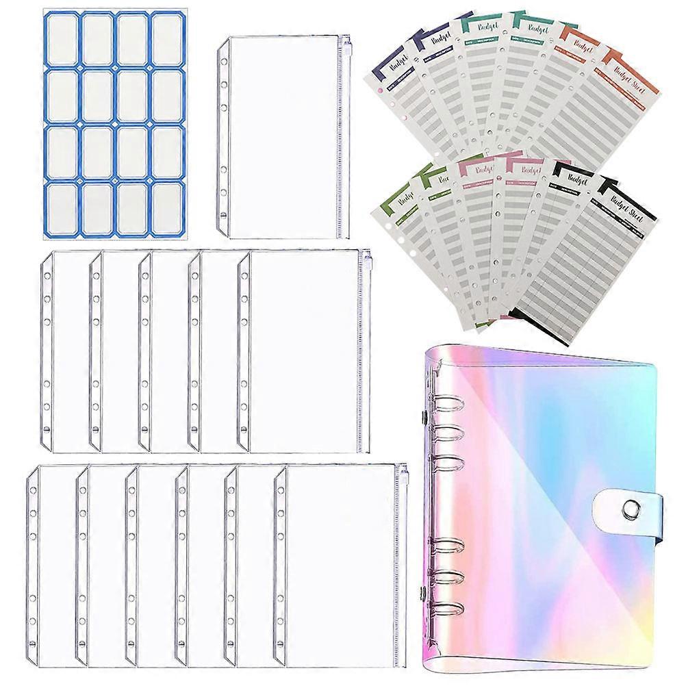 Budget Binder with Zipper Envelopes for Home Use Assorted Color Portable and A6 Size
