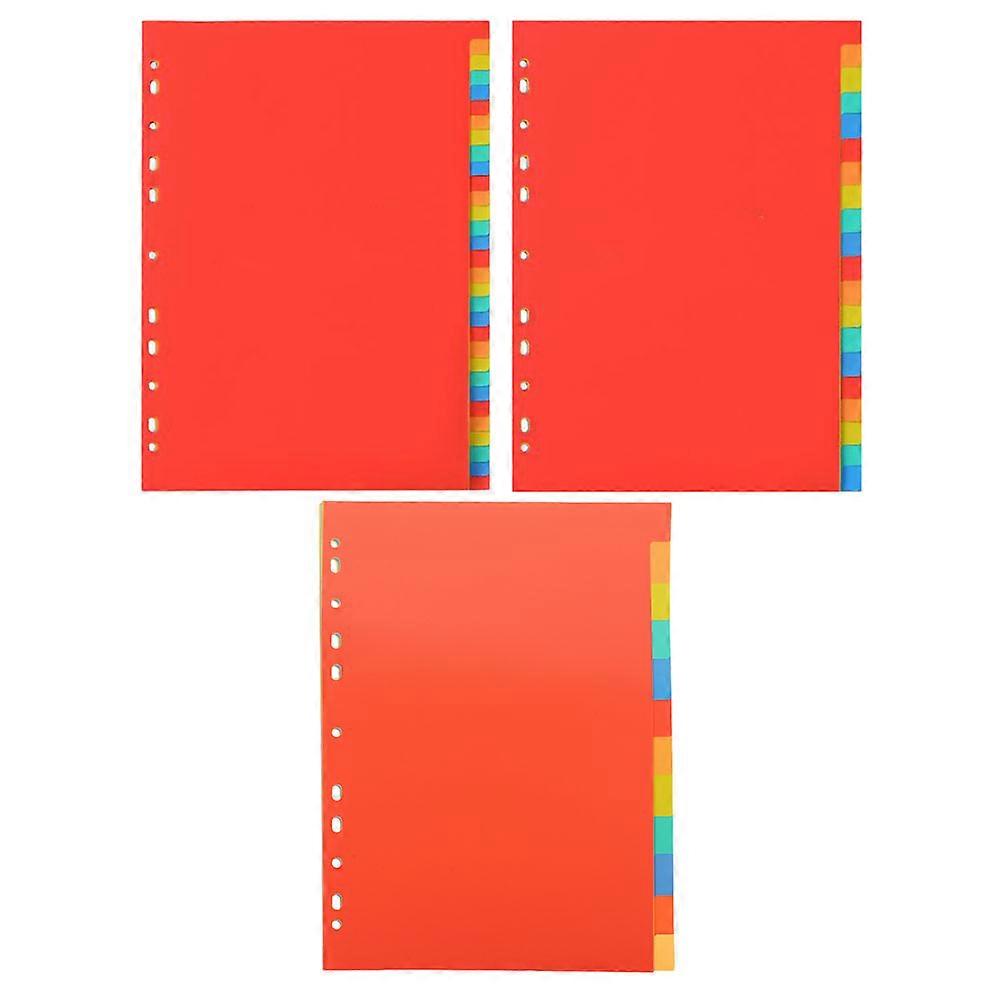 Notepad Divider Tabs Colored Binder Dividers Notebook Organizers Assorted Color 29.80X21.00X0.10CM Document Separation 3 Sets