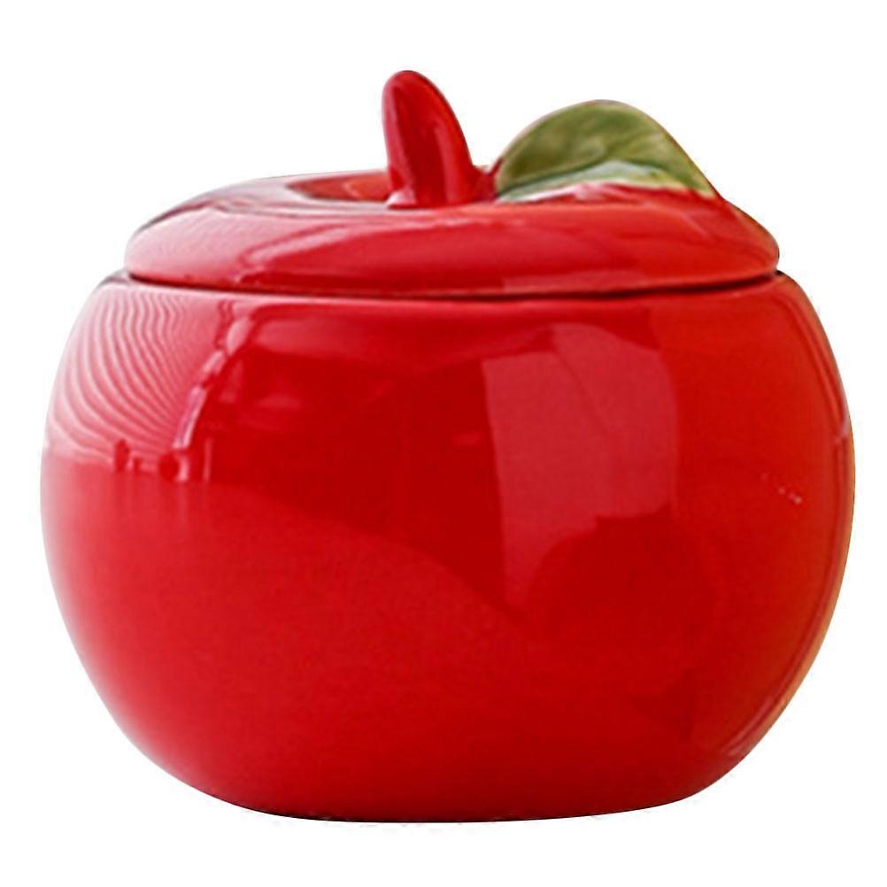 Stylish Red Apple Shaped Decorative Jar Kitchen Storage Container For Travel 1Set