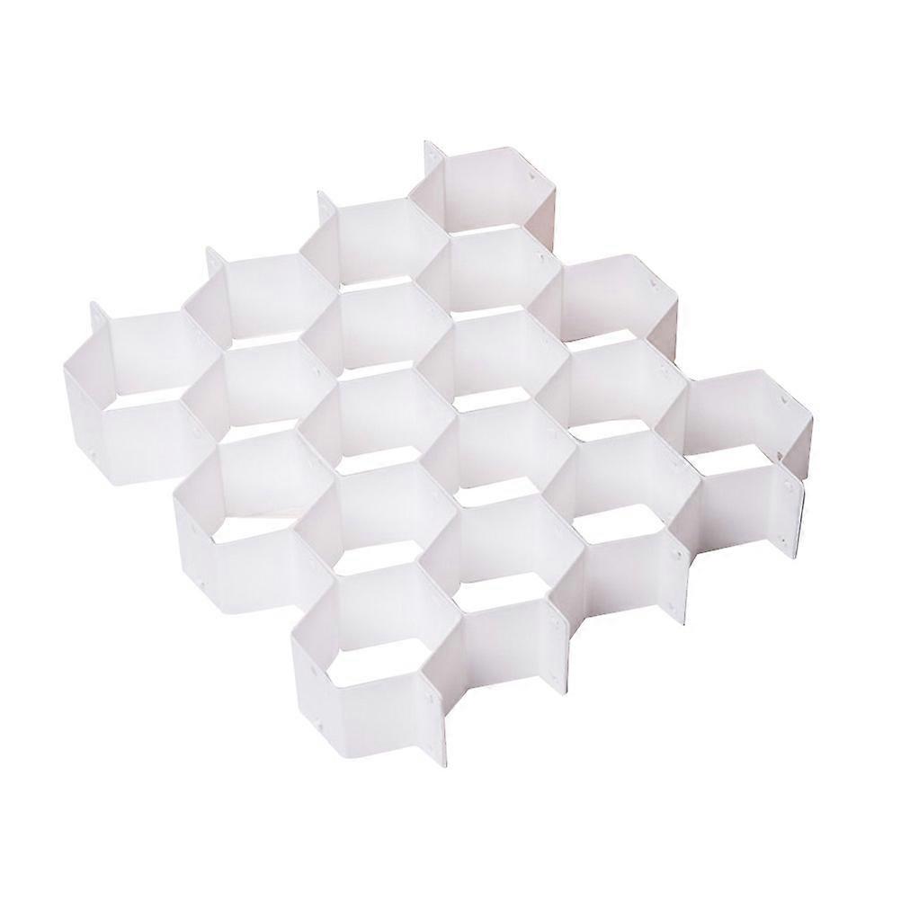 White Plastic Drawer Organizer with Snap Buckles for Combination and Wide Application in Storing Socks Underwear 1pc