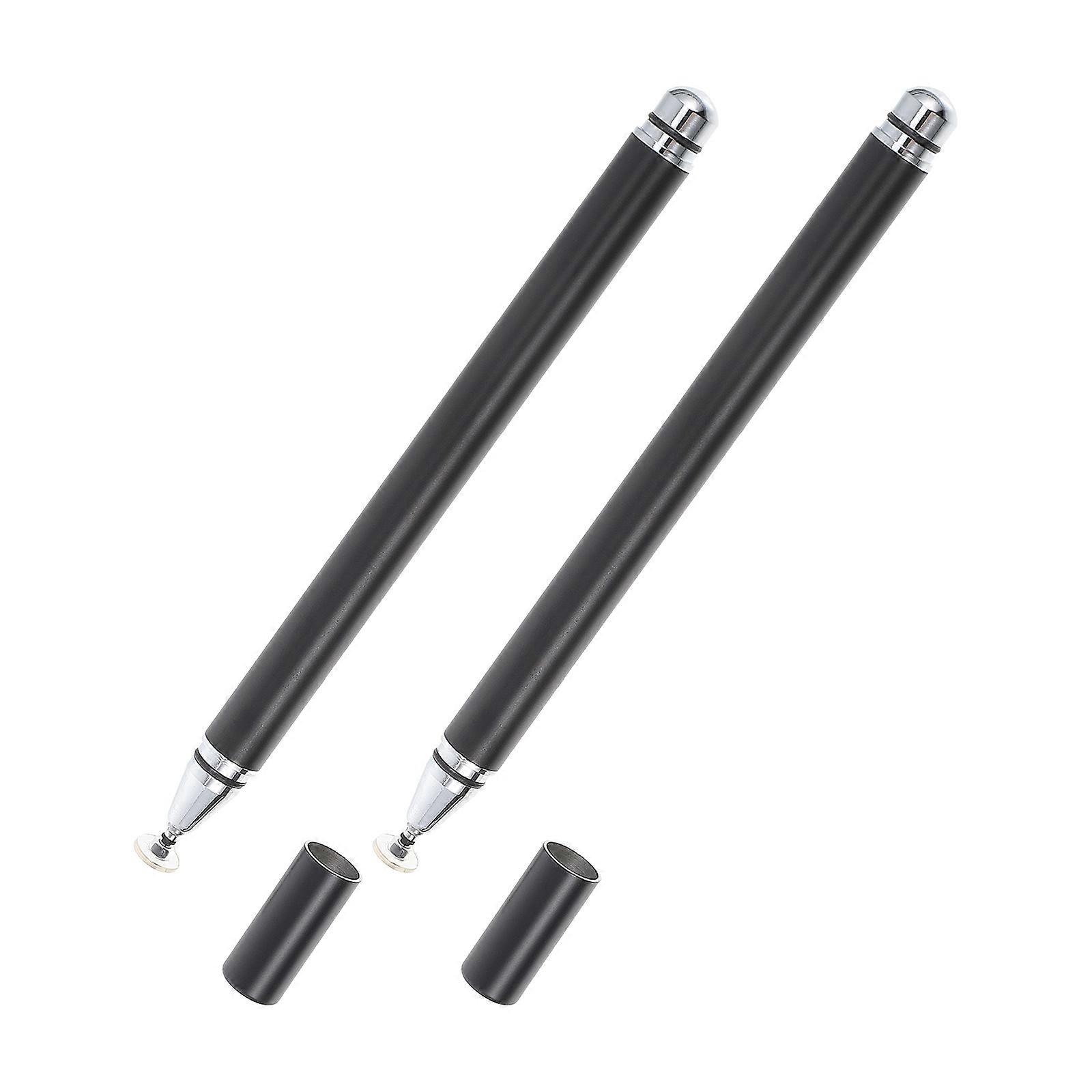 Practical Capacitive Pen for Tablets with High Sensitivity and Durability Made of Aluminum Alloy Black 2Pcs