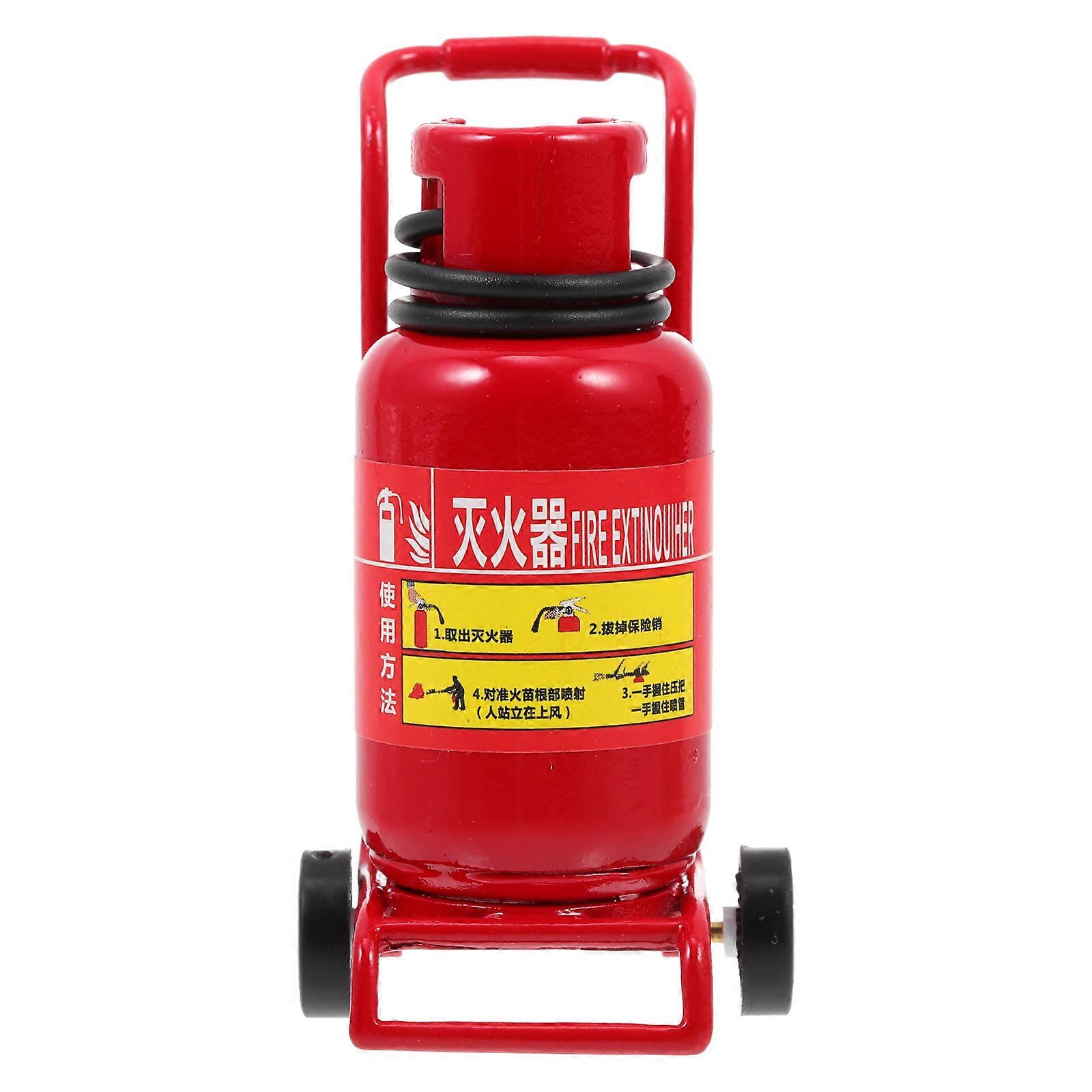 Miniature Fire Extinguisher Decorative Alloy Accessory for Playing House Decor Red