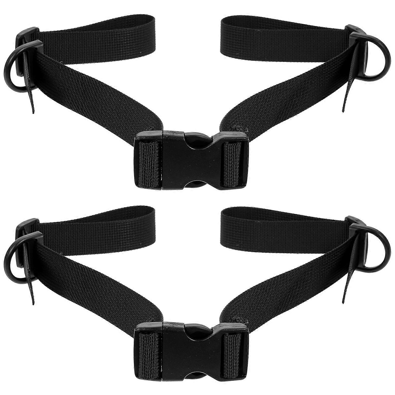Convenient Bundle Strap With Quick Release Buckle For Travel Camping Black 35.4x1.0x0.2in Adjustable 2Pcs