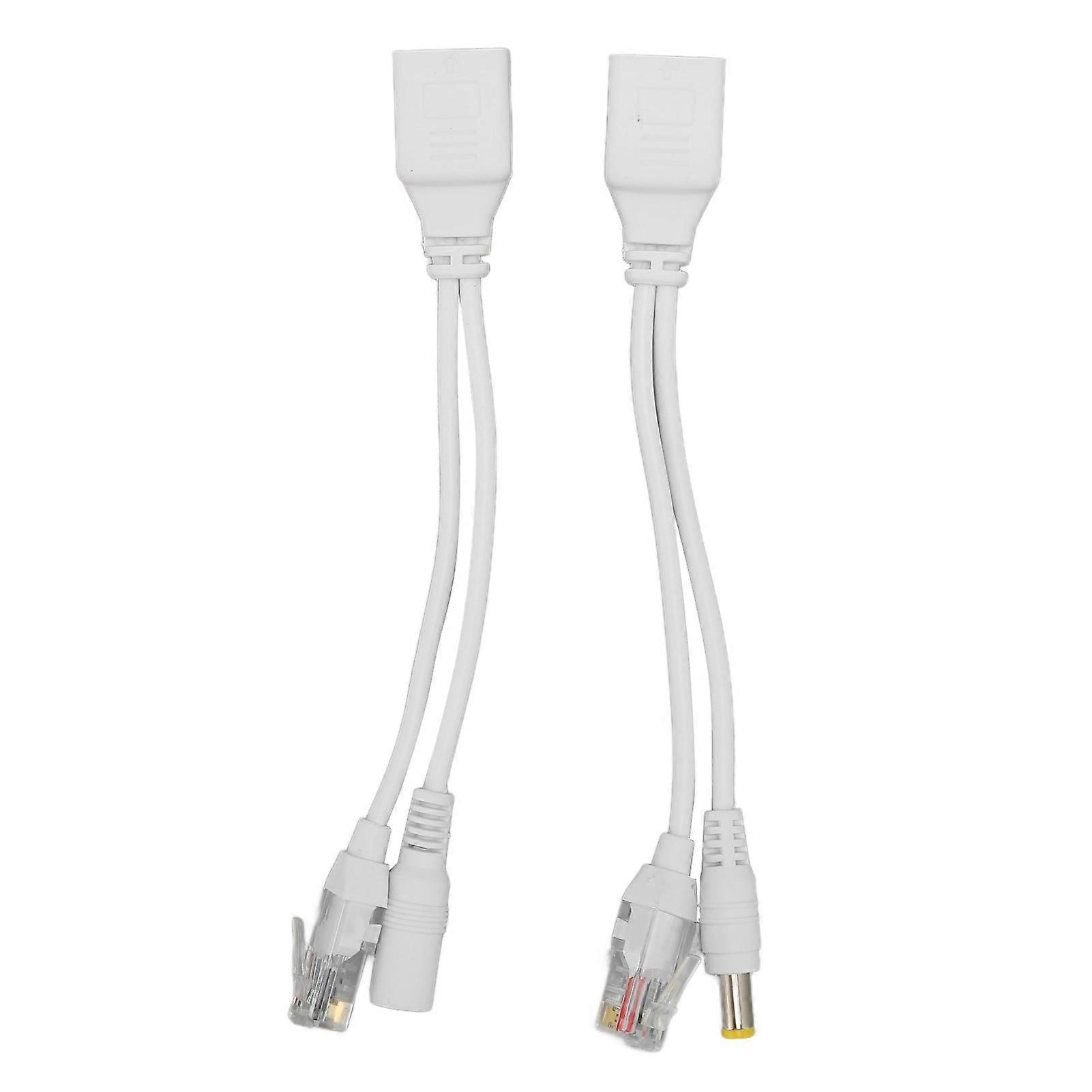 12V POE Splitter Adapter Stable Easy To Install Plug and Play Waterproof POE Splitter Adapter Male Female for IP Camera White