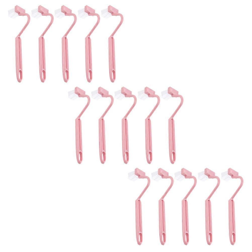 Curved Toilet Brush 15Pcs Long Handle Bathroom Cleaning Tool Pink Stain Removal Suitable For Household Users