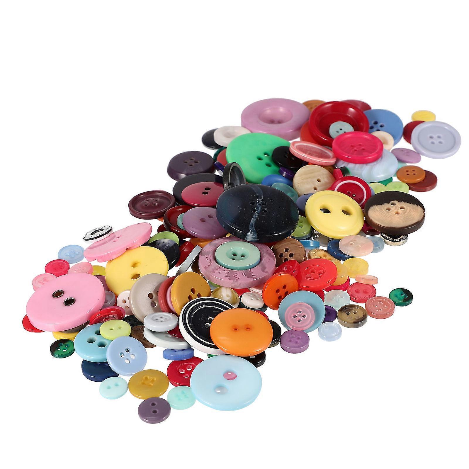 Cute Round Buttons For DIY Decoration And Clothes Crafting Assorted Sizes 0.71-2.54cm Made With Durable Resin 1 Set Approx 600 Pieces