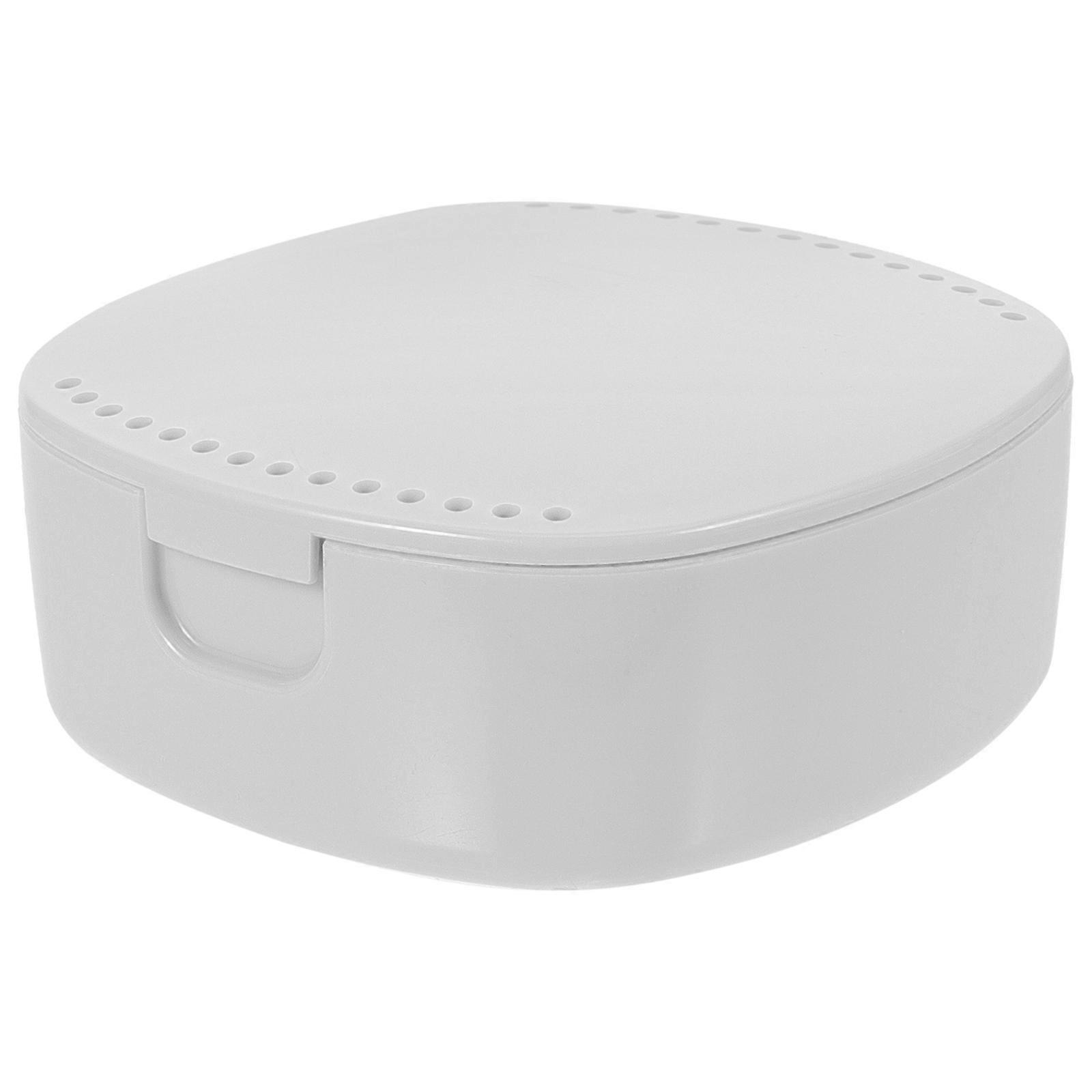 Square Travel Denture Container With Vent Hole Tailored For Dental Appliances Ideal For Business Trips And Camping 1Pack