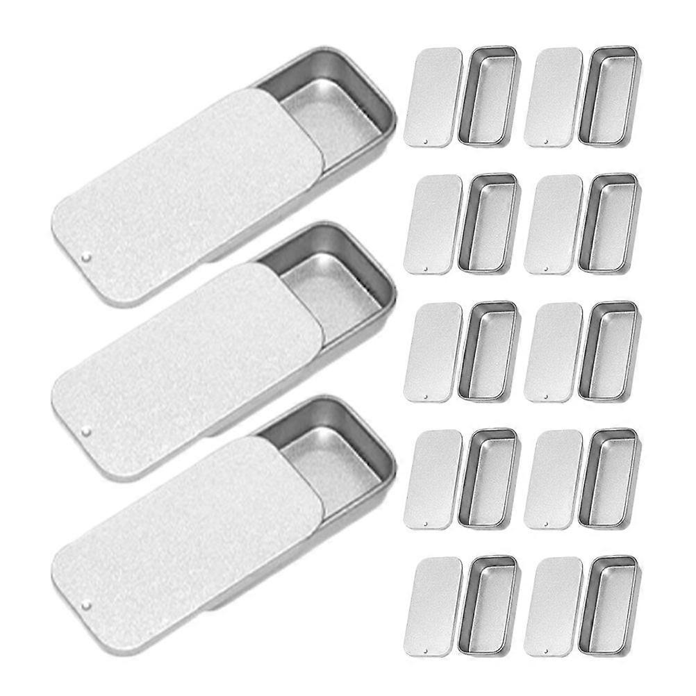 18pcs Metal Tin Boxes Rectangular Empty Tinplate Containers with Lids for Gift Craft Storage