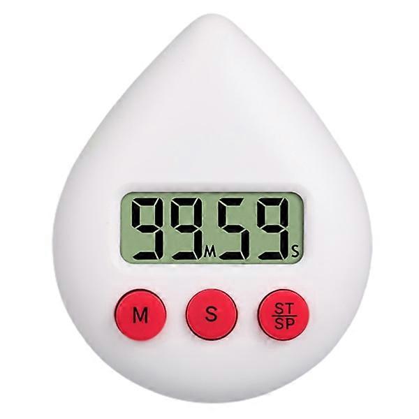 White Water Drop Shaped Bathroom Timer Portable Simple Operation Digital Shower Timer for Kitchen Shower