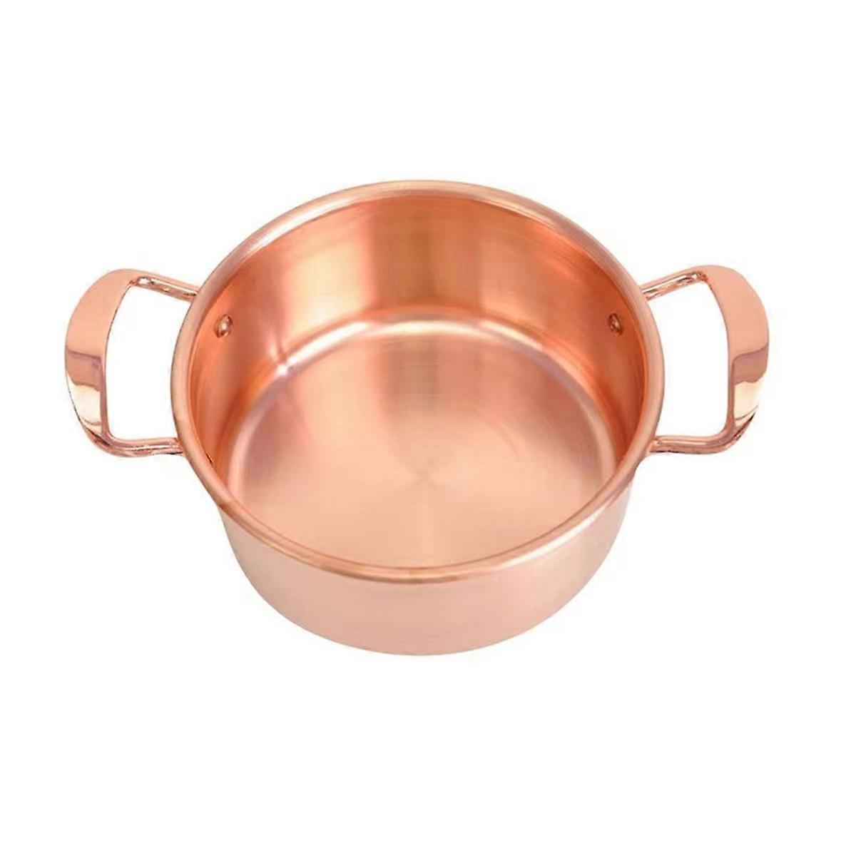 Copper Pot Soup Pot Double Handle Nonstick Easy Clean Hot Pot Stockpot for Restaurant Cooking Home